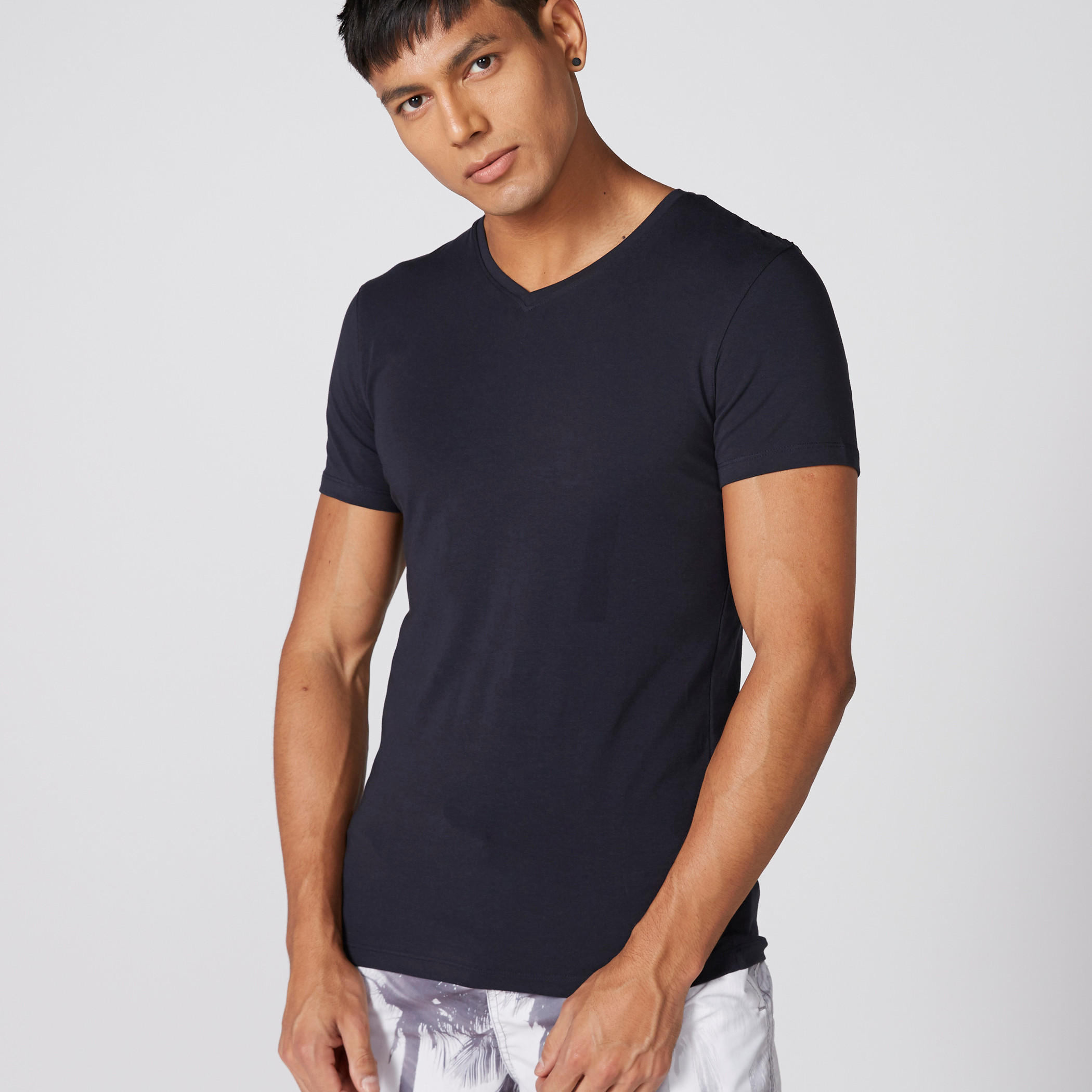 V-Neck T-Shirt with Short Sleeves-men-clothing-tshirtsandpolos-tshirts-image-1