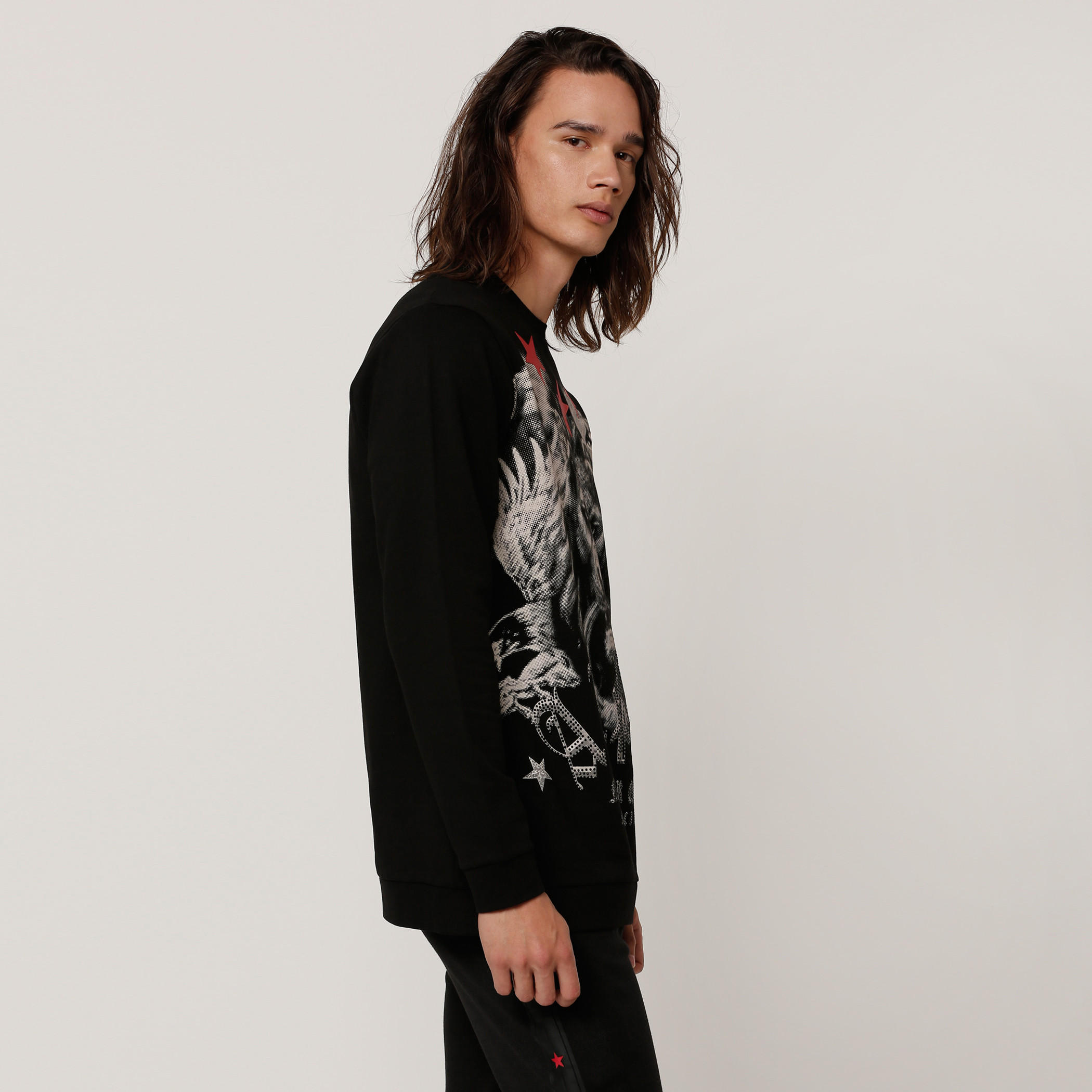 Printed Sweatshirt with Crew Neck and Long Sleeves-men-winterwear-hoodiesandsweatshirts-image-3