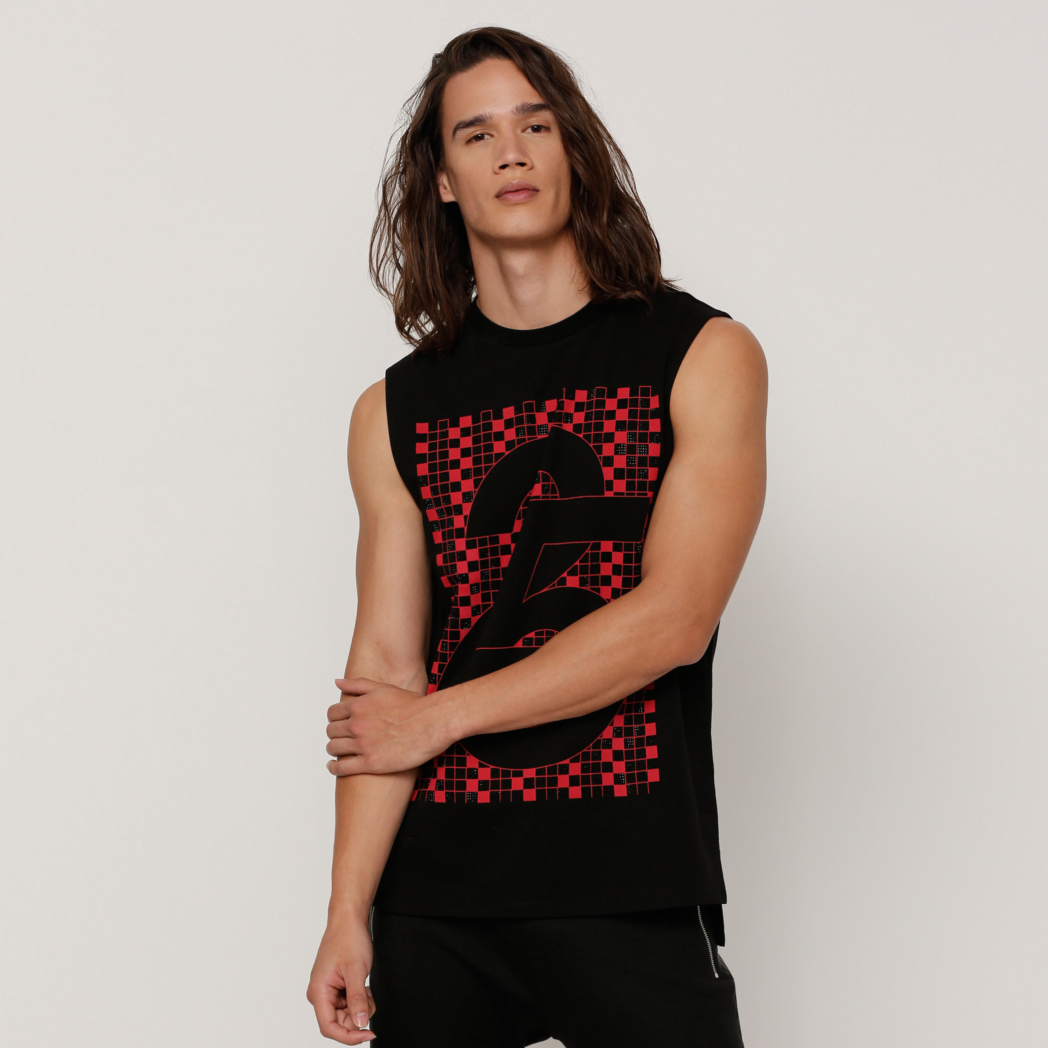 Printed Sleeveless T-Shirt with Round Neck-men-clothing-tshirtsandpolos-tshirts-image-1