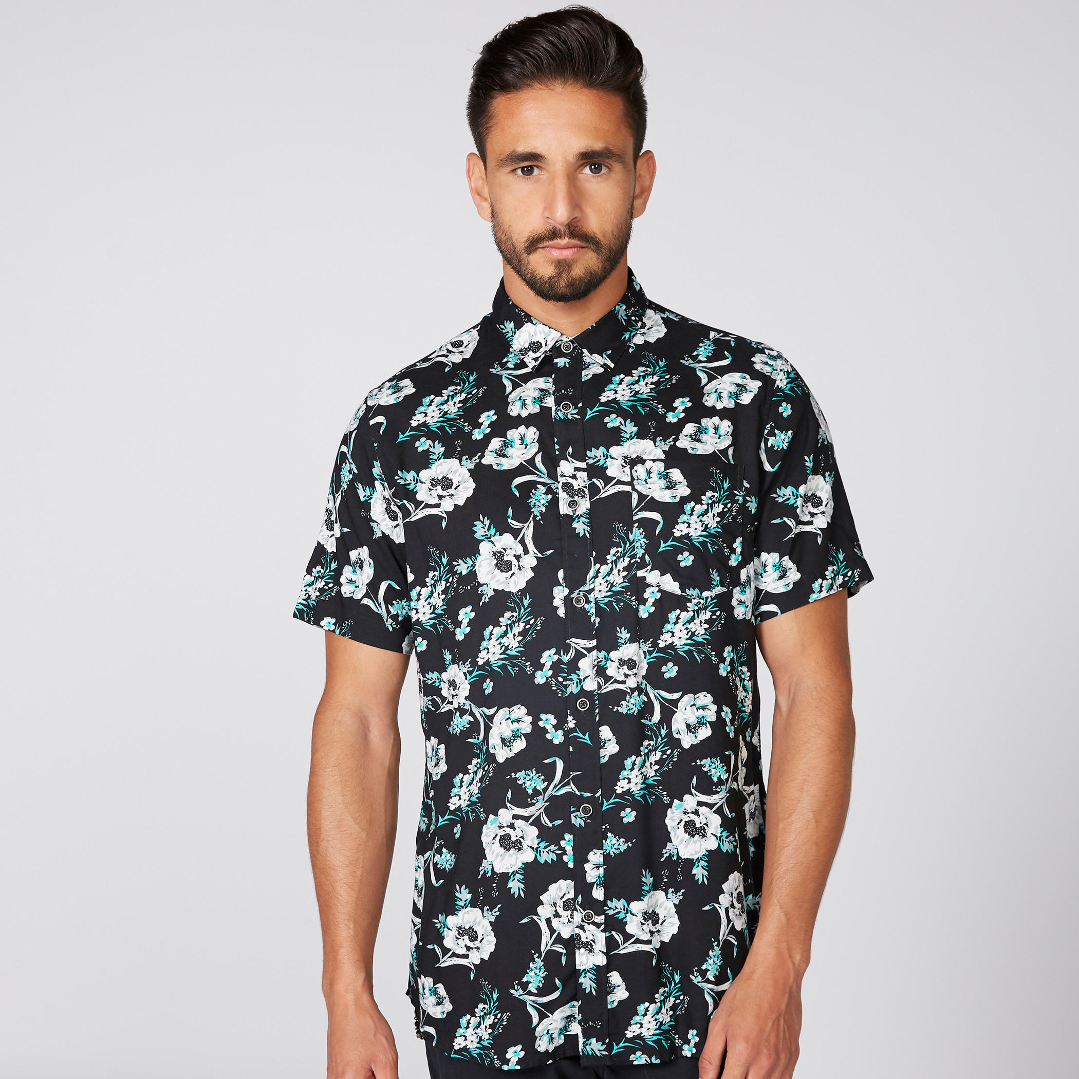 قميص بأكمام قصيرة وطبعات الأزهار-men-clothing-shirts-image-1