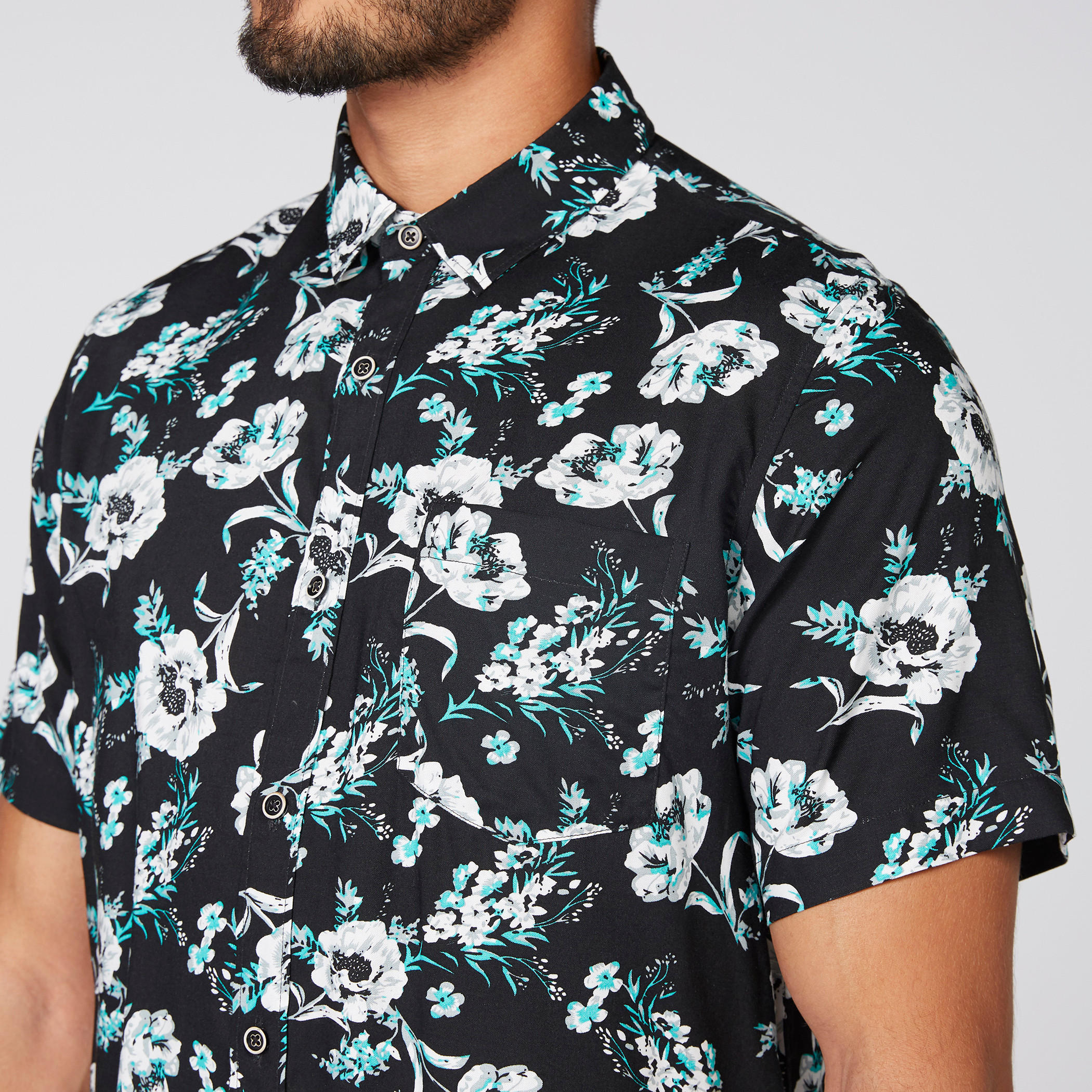 قميص بأكمام قصيرة وطبعات الأزهار-men-clothing-shirts-image-2