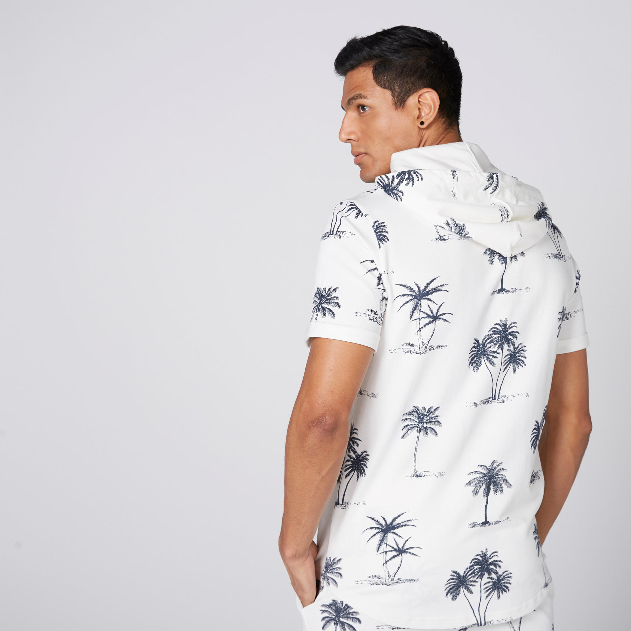 Printed T-Shirt with Short Sleeves and Hood-men-clothing-tshirtsandpolos-tshirts-image-3