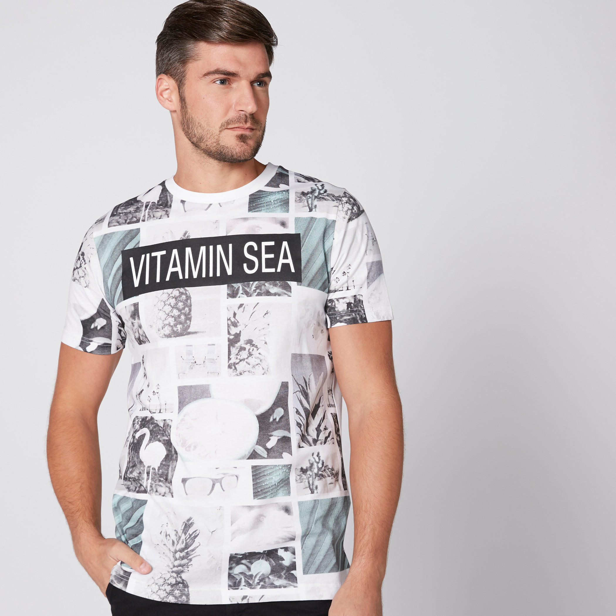 Printed T-Shirt with Round Neck and Short Sleeves-men-clothing-tshirtsandpolos-tshirts-image-1