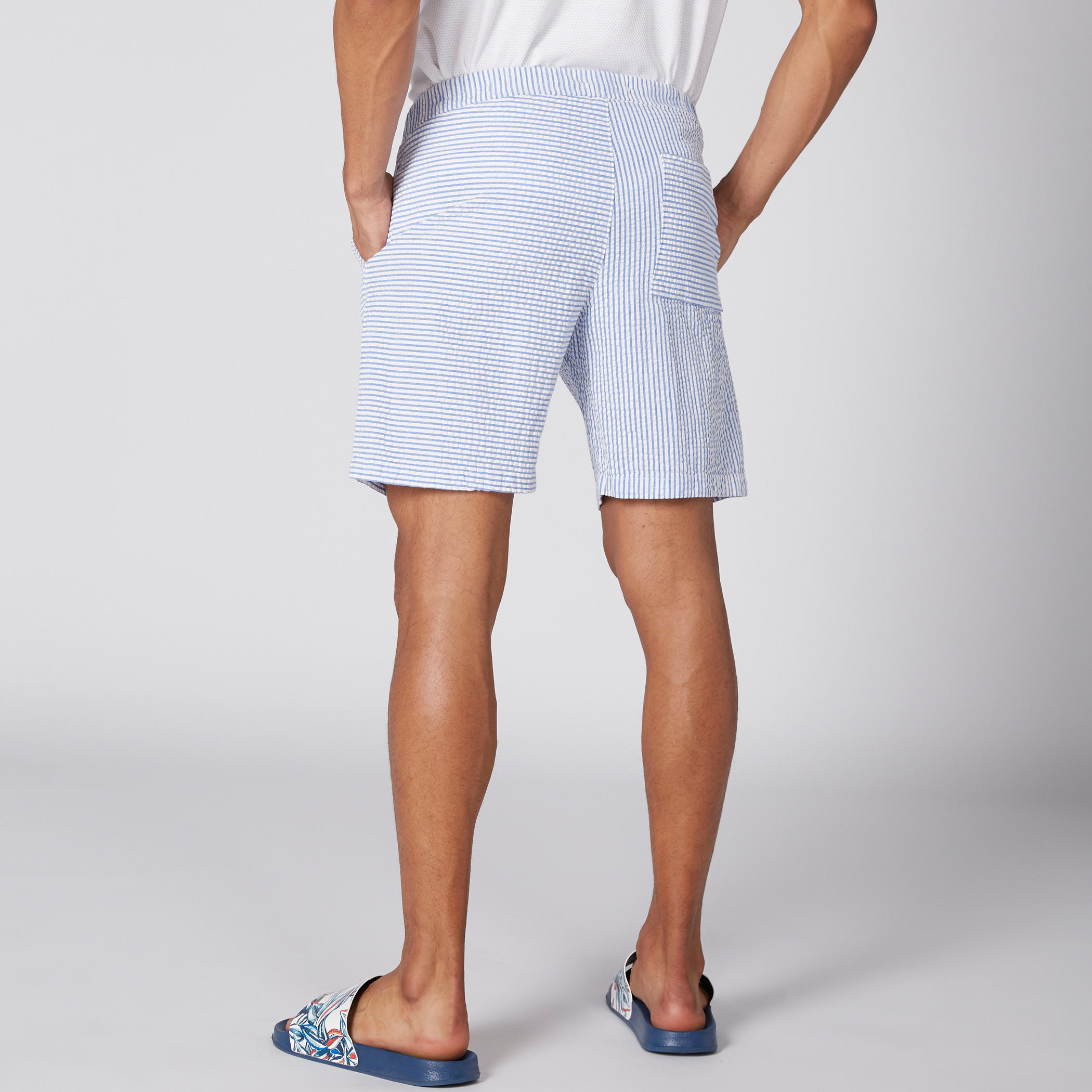 Striped Shorts with Elasticised Waistband and Tie-Up Detail-men-clothing-bottoms-shorts-image-5
