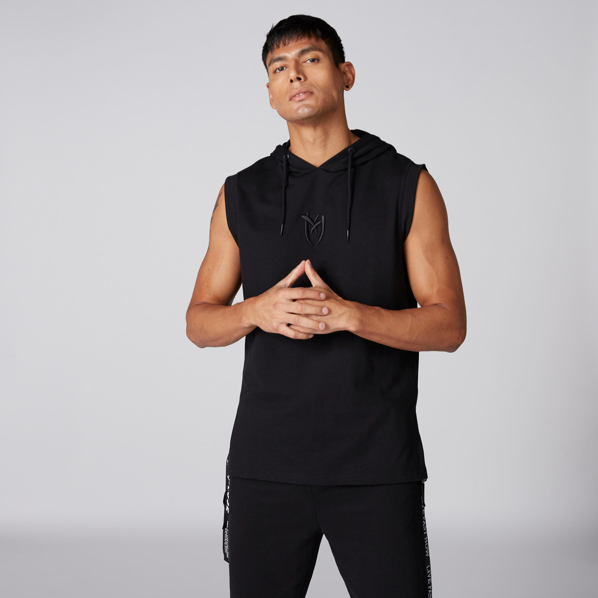Sleeveless High Low Hem Hood-men-winterwear-hoodiesandsweatshirts-image-1