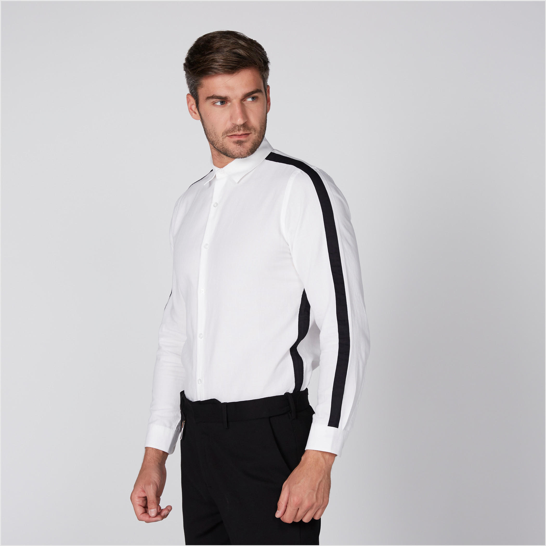 Long Sleeves Shirt with Complete Placket and Tape Detail-men-clothing-shirts-image-1