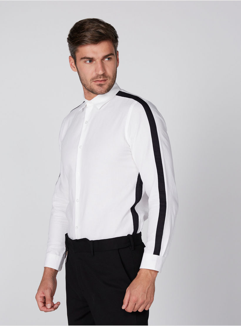 Long Sleeves Shirt with Complete Placket and Tape Detail-men-clothing-shirts-image-1
