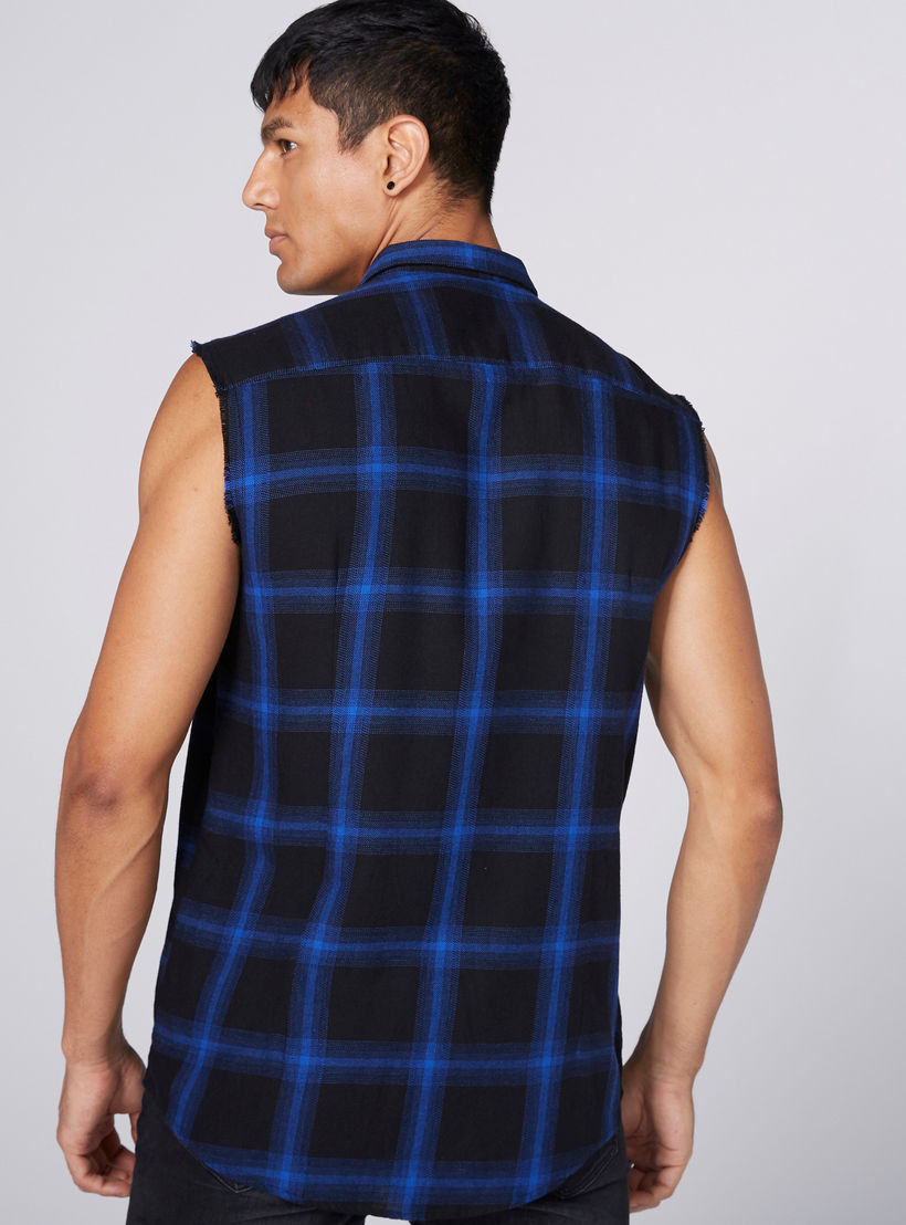قميص كاروهات دون أكمام بأزرار-men-clothing-shirts-image-3