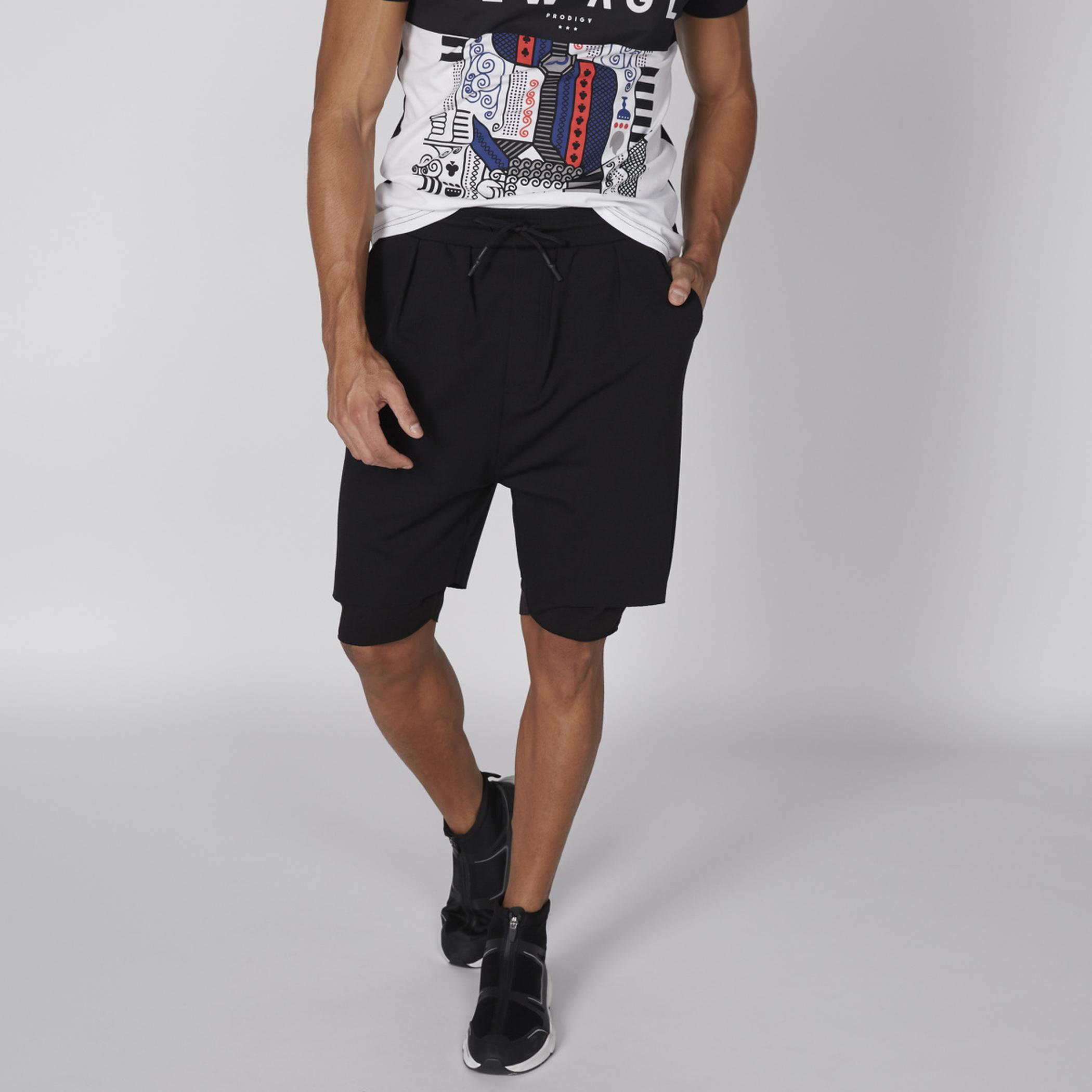 Pocket Detail Shorts with Elasticised Waistband and Drawstring Closure-men-clothing-bottoms-shorts-image-1