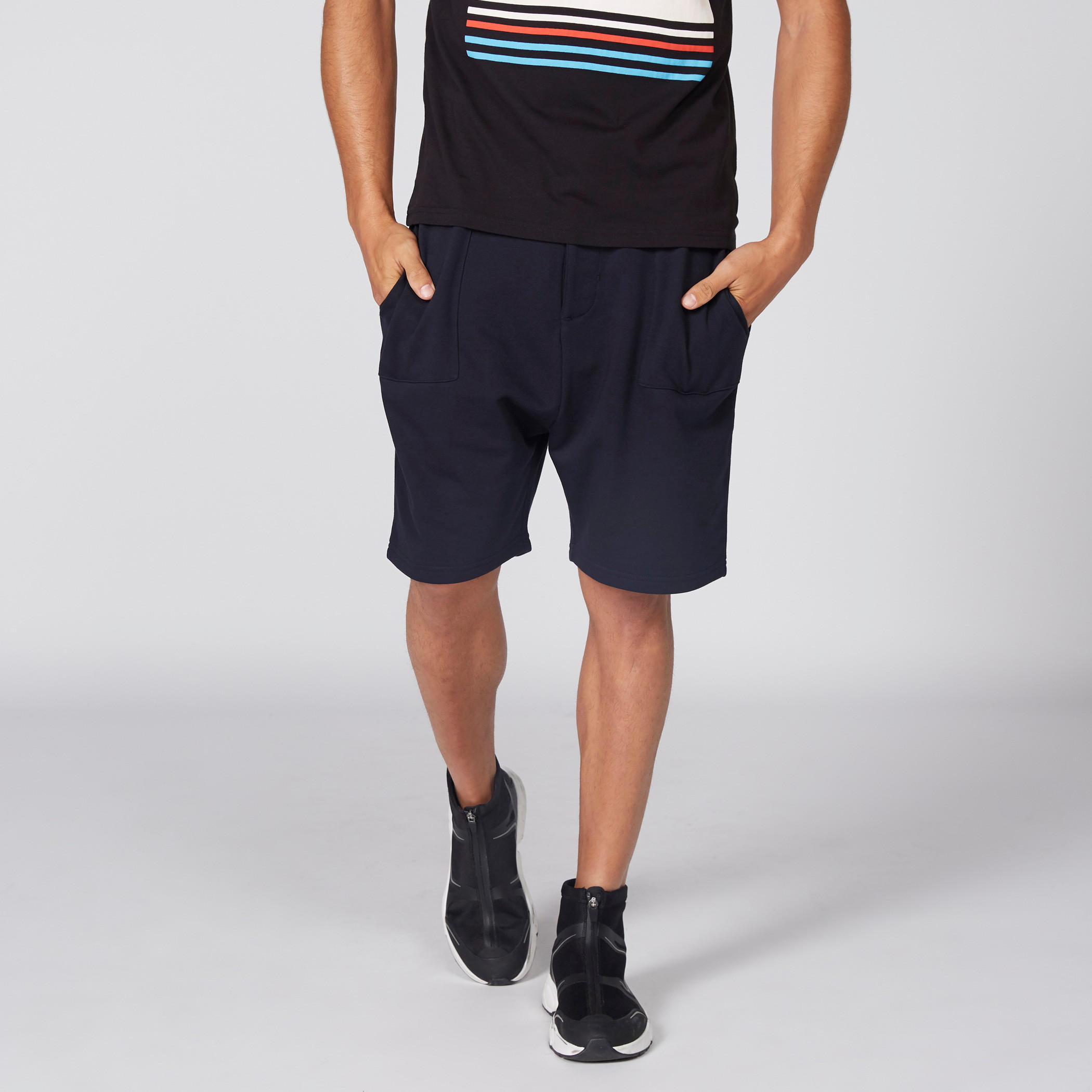 Pocket Detail Shorts with Elasticised Waistband-men-clothing-bottoms-shorts-image-1
