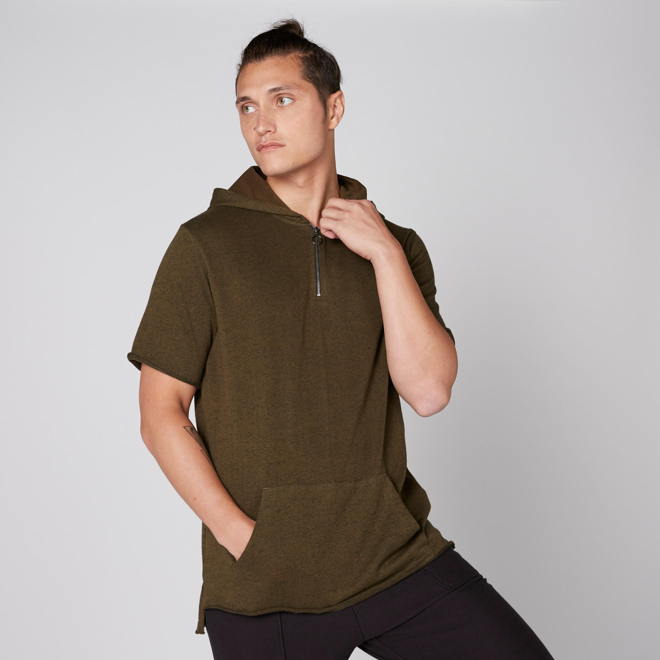 Printed T-Shirt with Hood and Kangaroo Pockets-men-clothing-tshirtsandpolos-tshirts-image-2