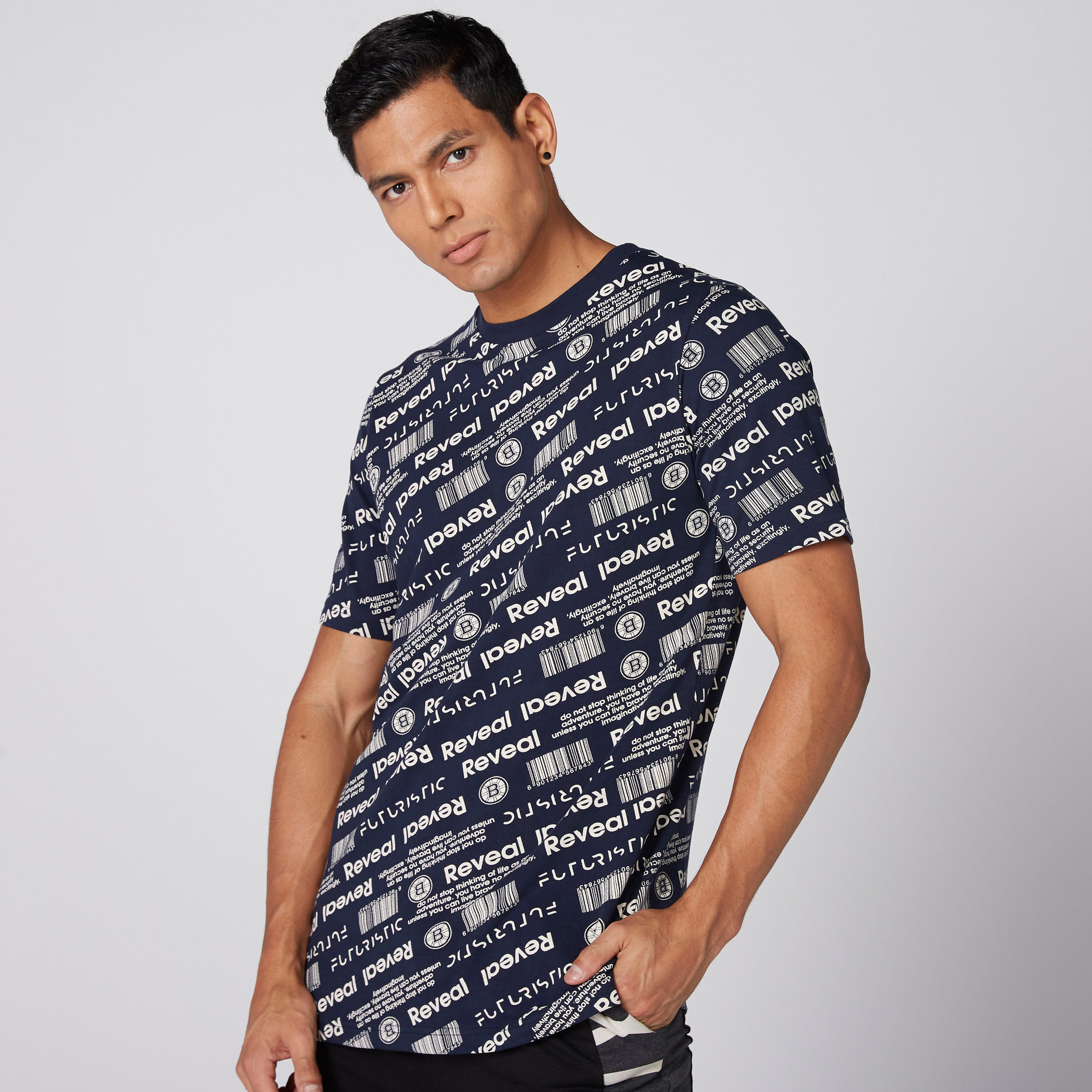 Printed T-Shirt with Crew Neck and Short Sleeves-men-clothing-tshirtsandpolos-tshirts-image-1