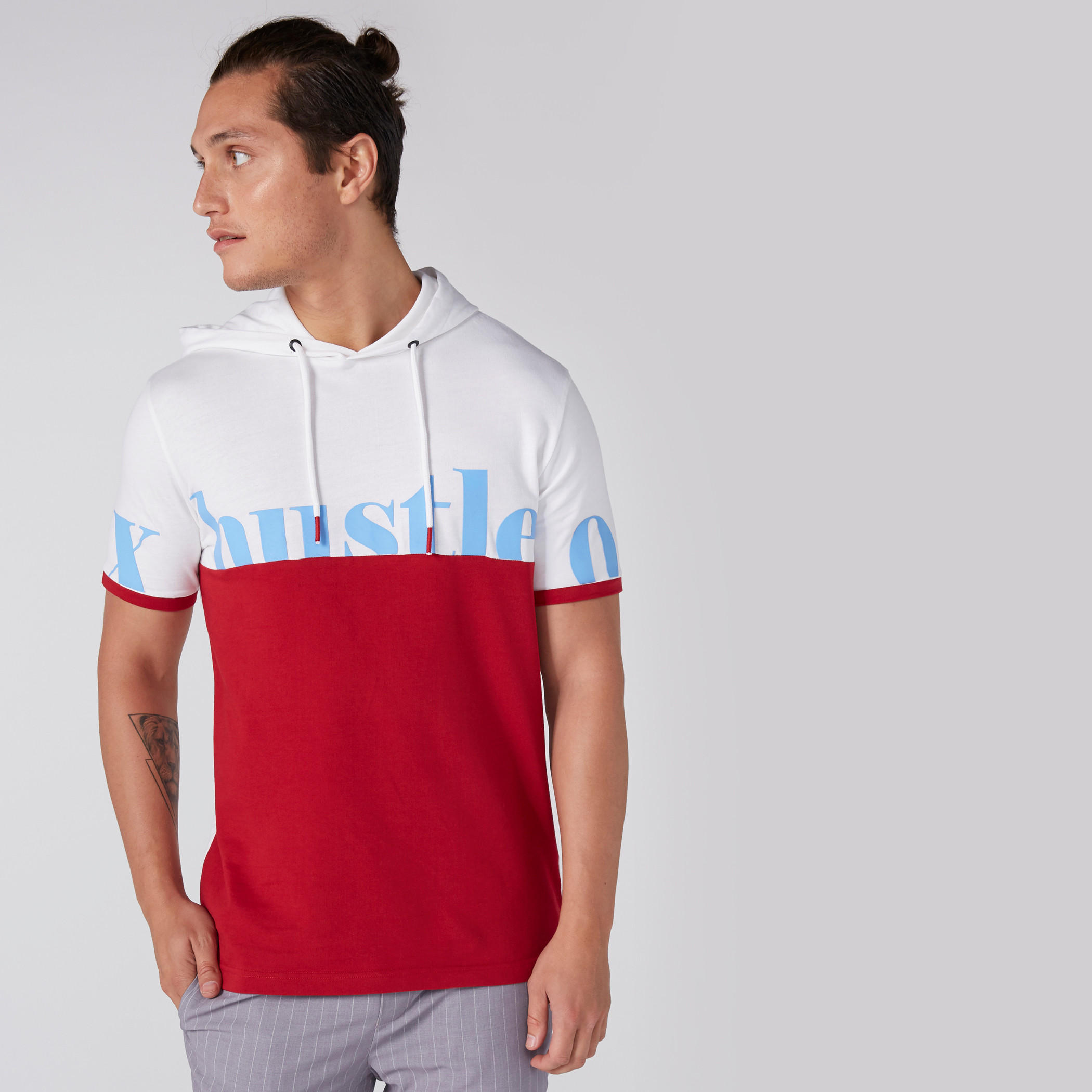 Printed T-Shirt with Short Sleeves and Hood-men-clothing-tshirtsandpolos-tshirts-image-1