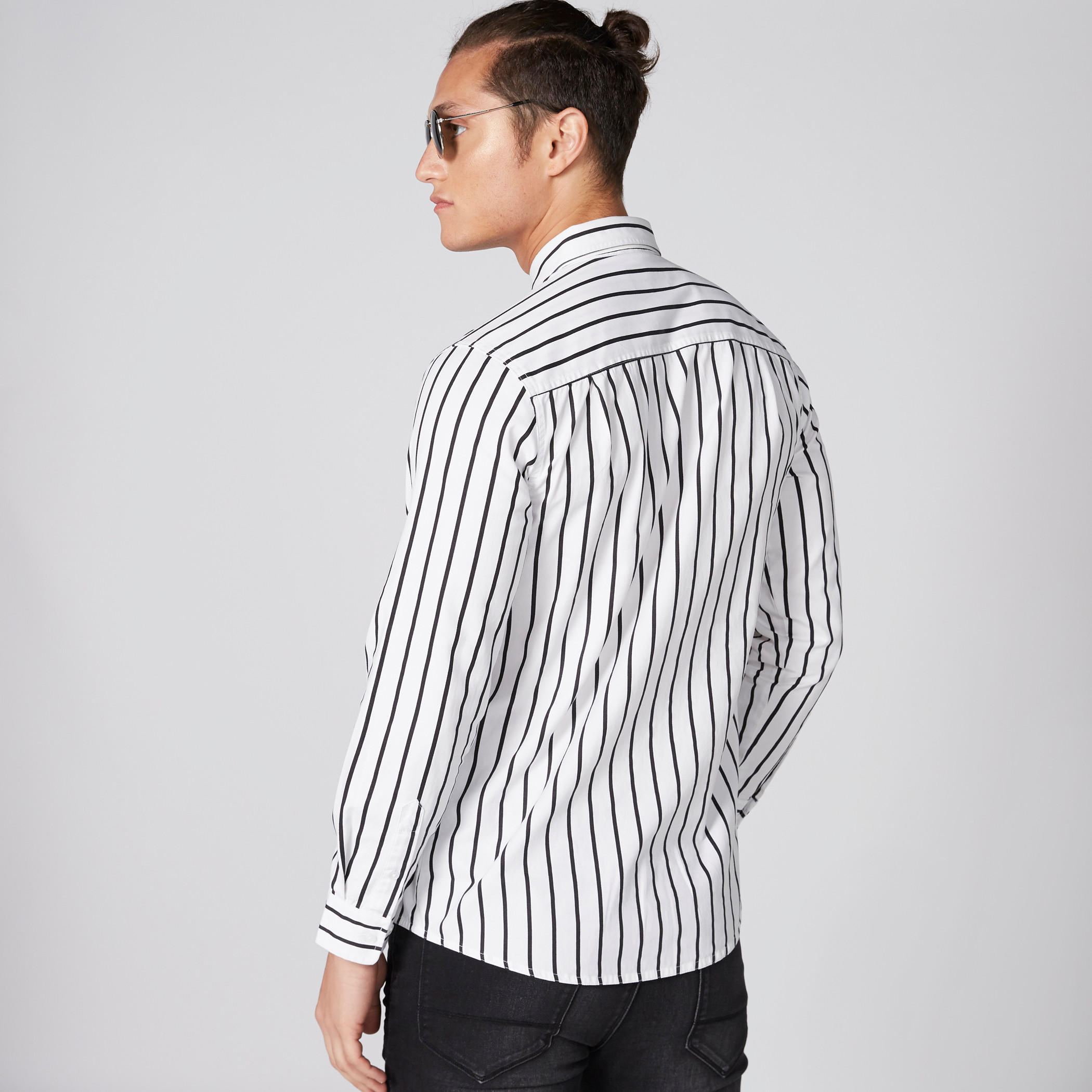 Striped Shirt with Long Sleeves and Complete Placket-men-clothing-shirts-image-1