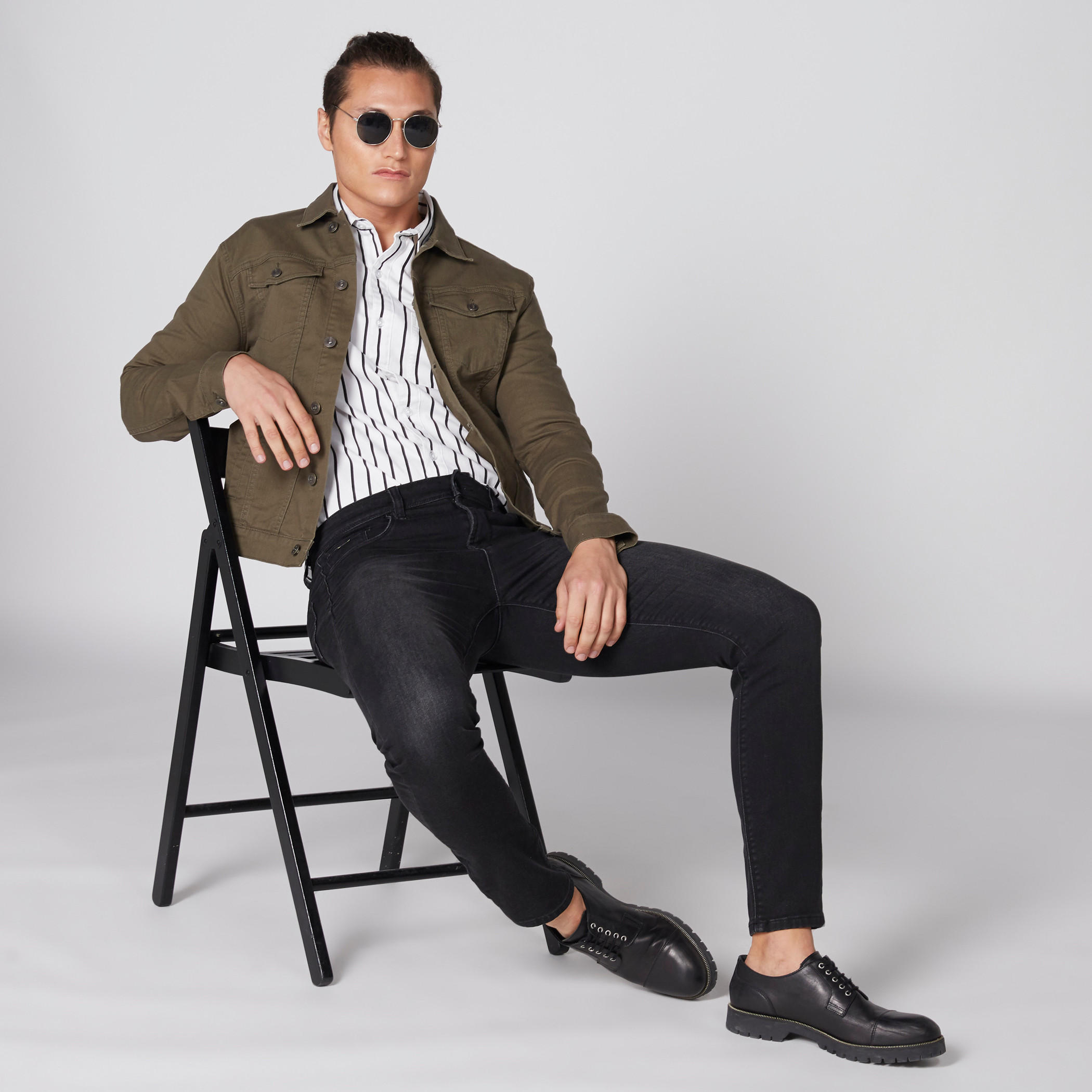 Striped Shirt with Long Sleeves and Complete Placket-men-clothing-shirts-image-3