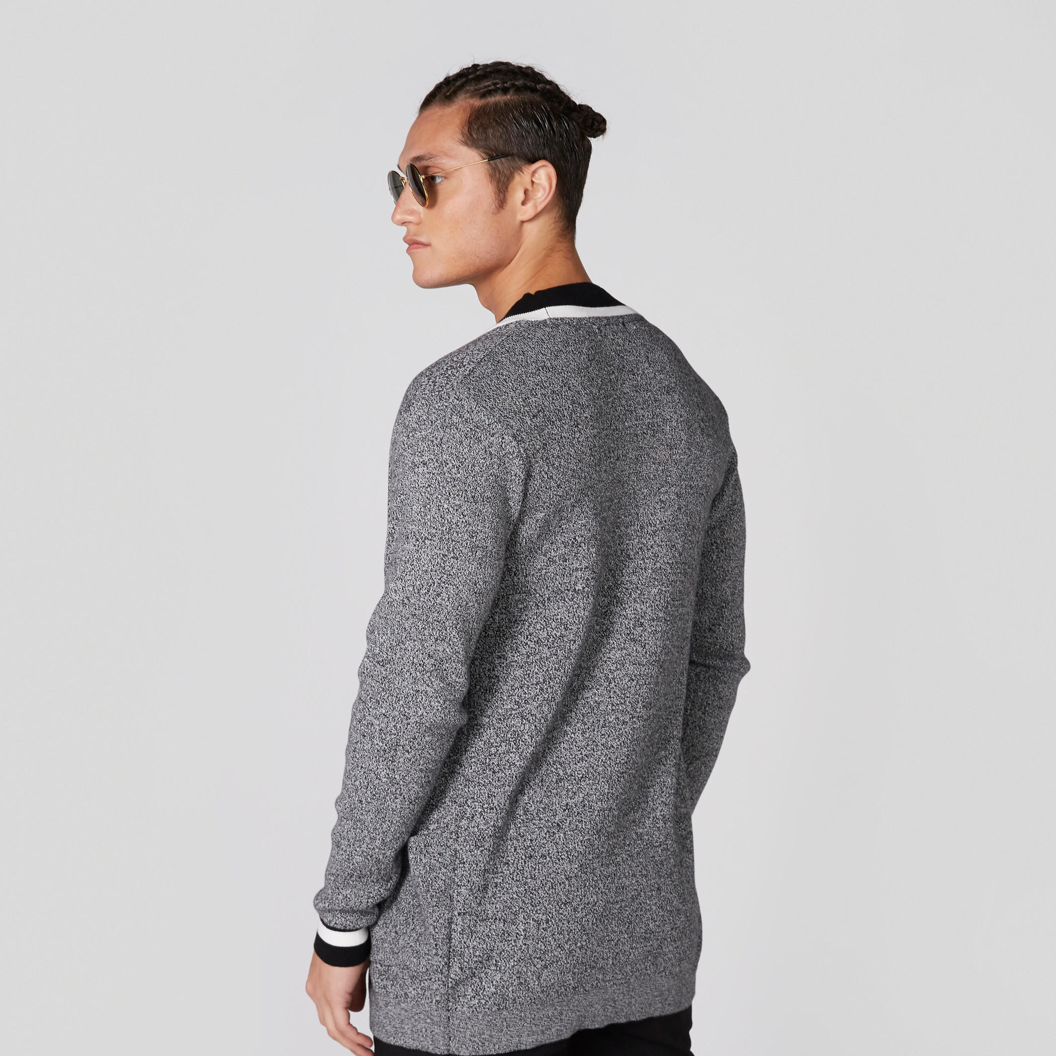 Pocket Detail Open Front Jacket with Long Sleeves-men-clothing-sweatersandpullovers-image-2