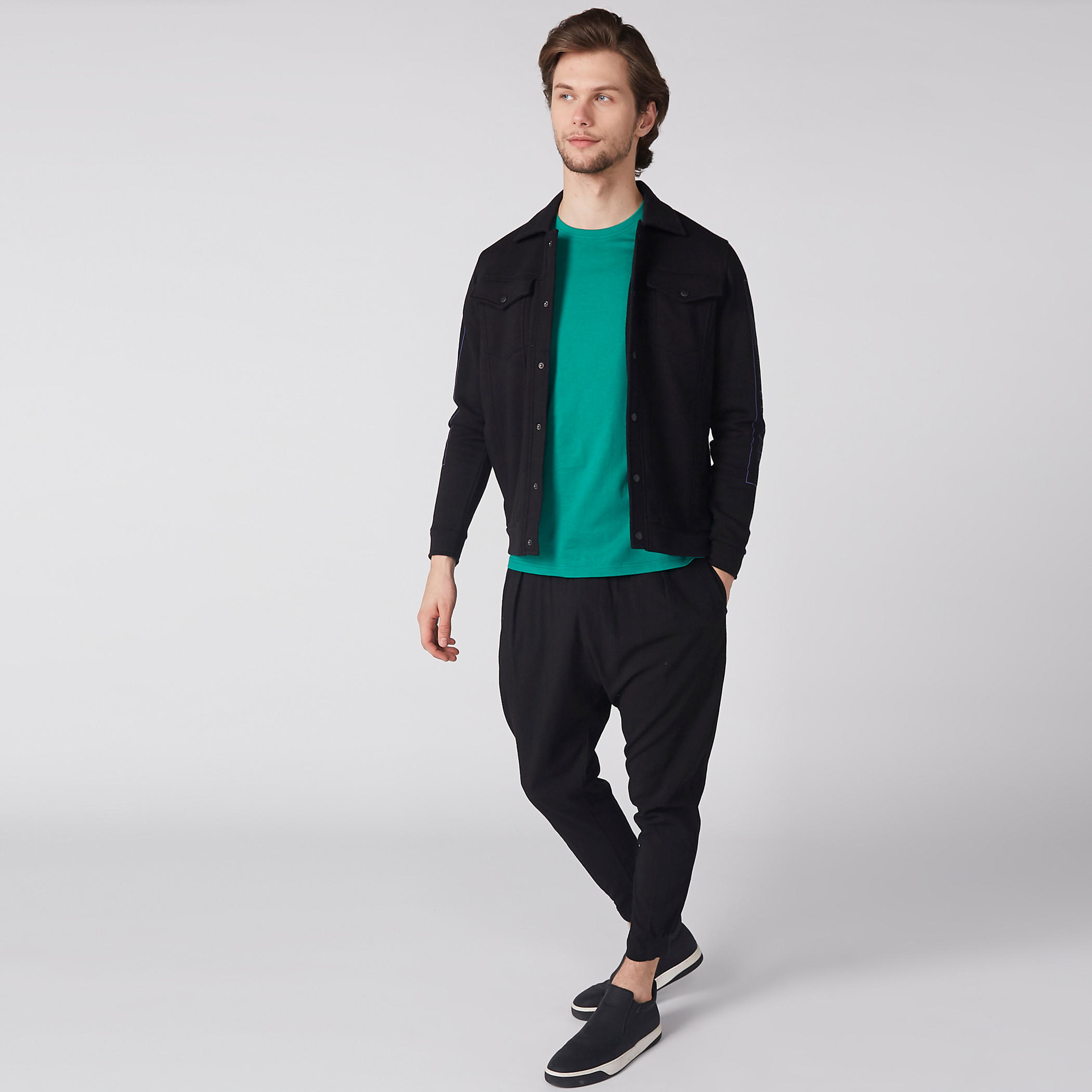 Printed Jacket with Long Sleeves and Button Closure-men-clothing-jacketsandblazers-jackets-image-1