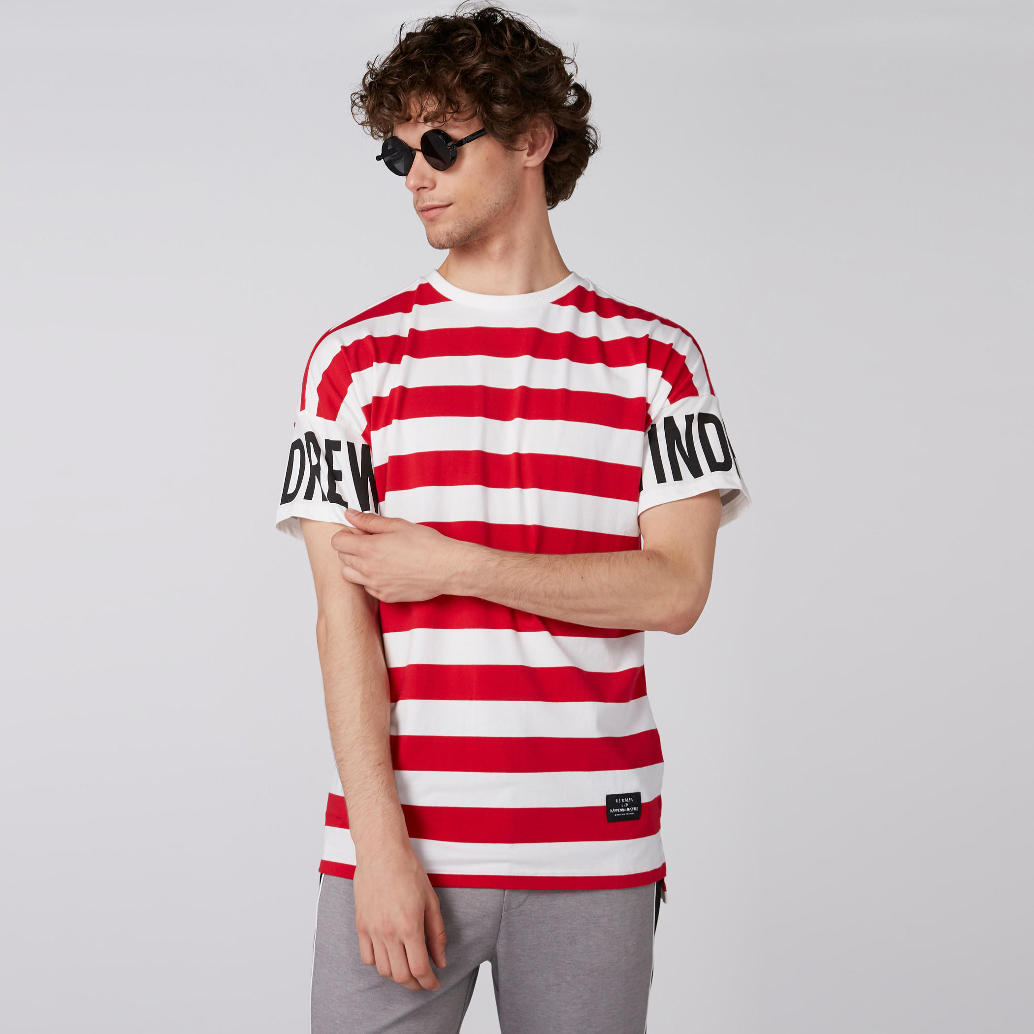 Striped T-Shirt with Crew Neck and Short Sleeves-men-clothing-tshirtsandpolos-tshirts-image-3