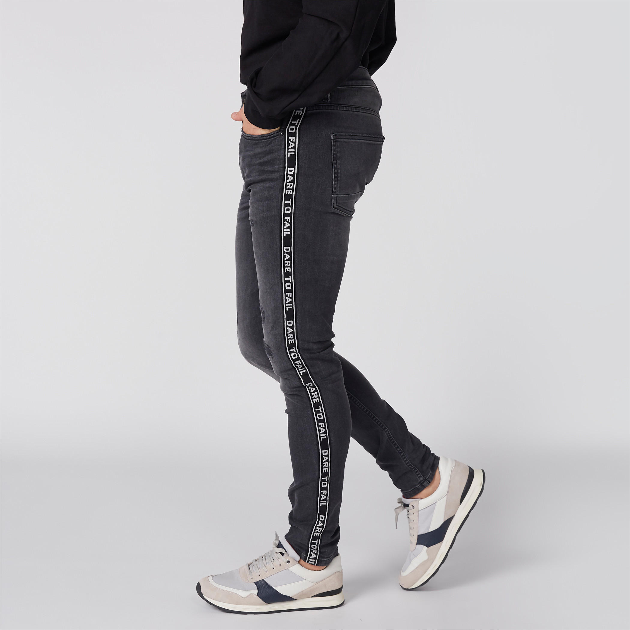 Full Length Distressed Jeans with Tape and Pocket Detail-men-clothing-bottoms-jeans-image-3