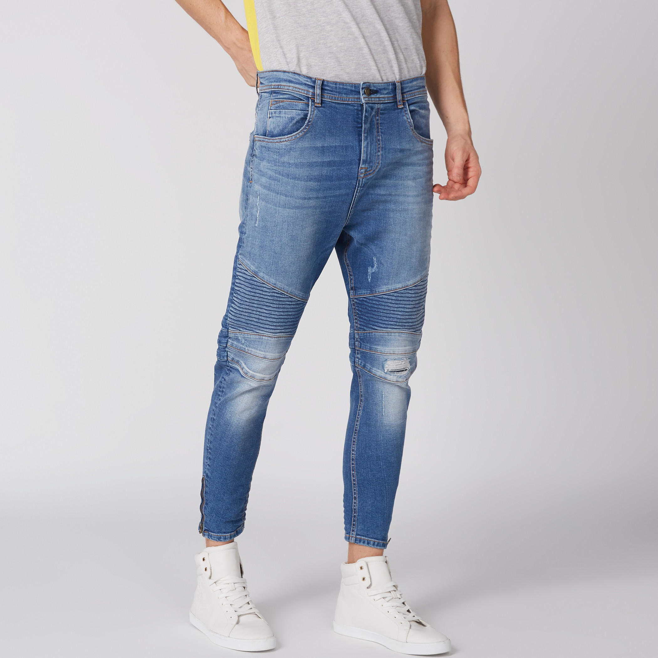 بنطال جينز طويل بتصميم ممزق وزر إغلاق وجيوب-men-clothing-bottoms-jeans-image-2