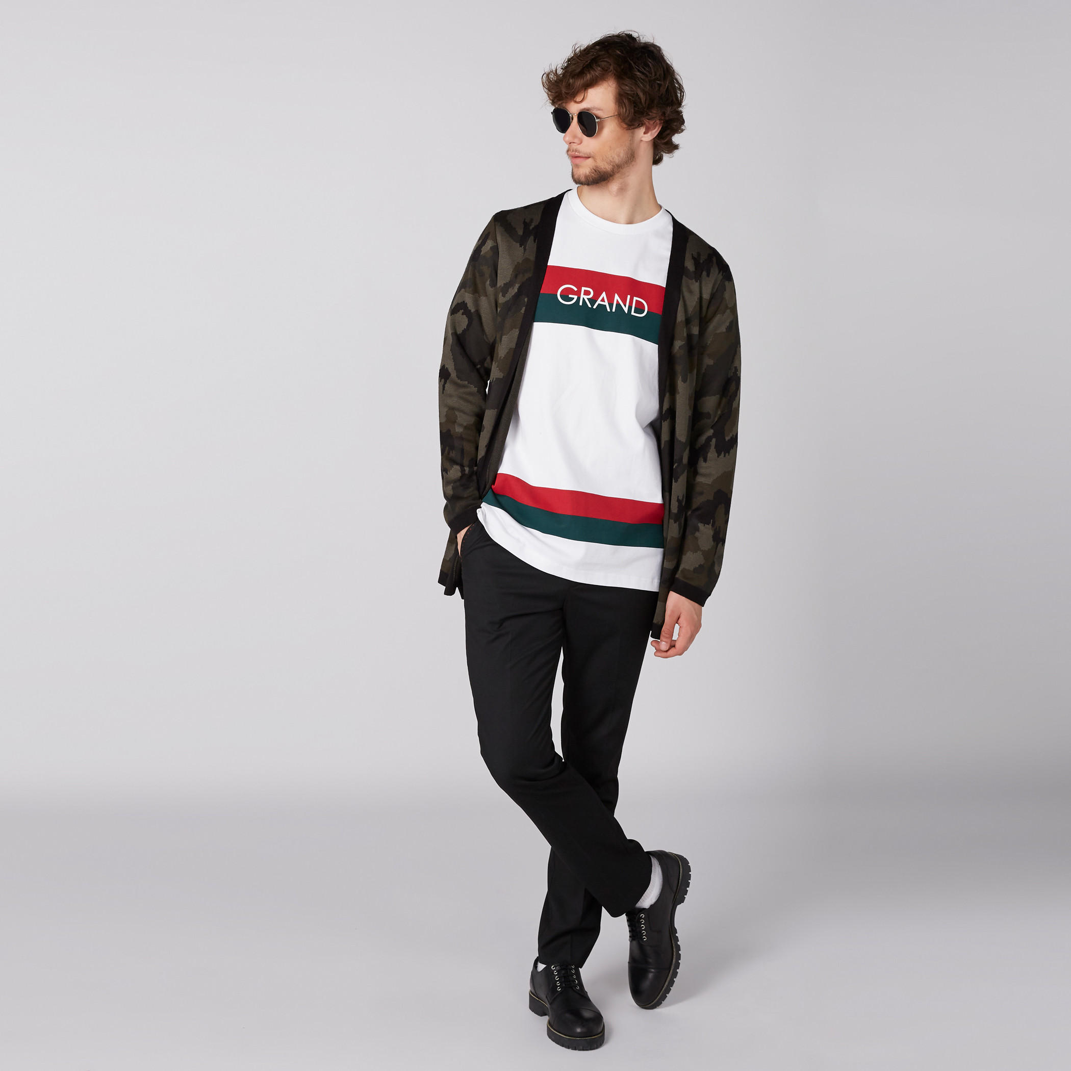 Printed Open Front Cardigan with Long Sleeves-men-clothing-sweatersandpullovers-image-4