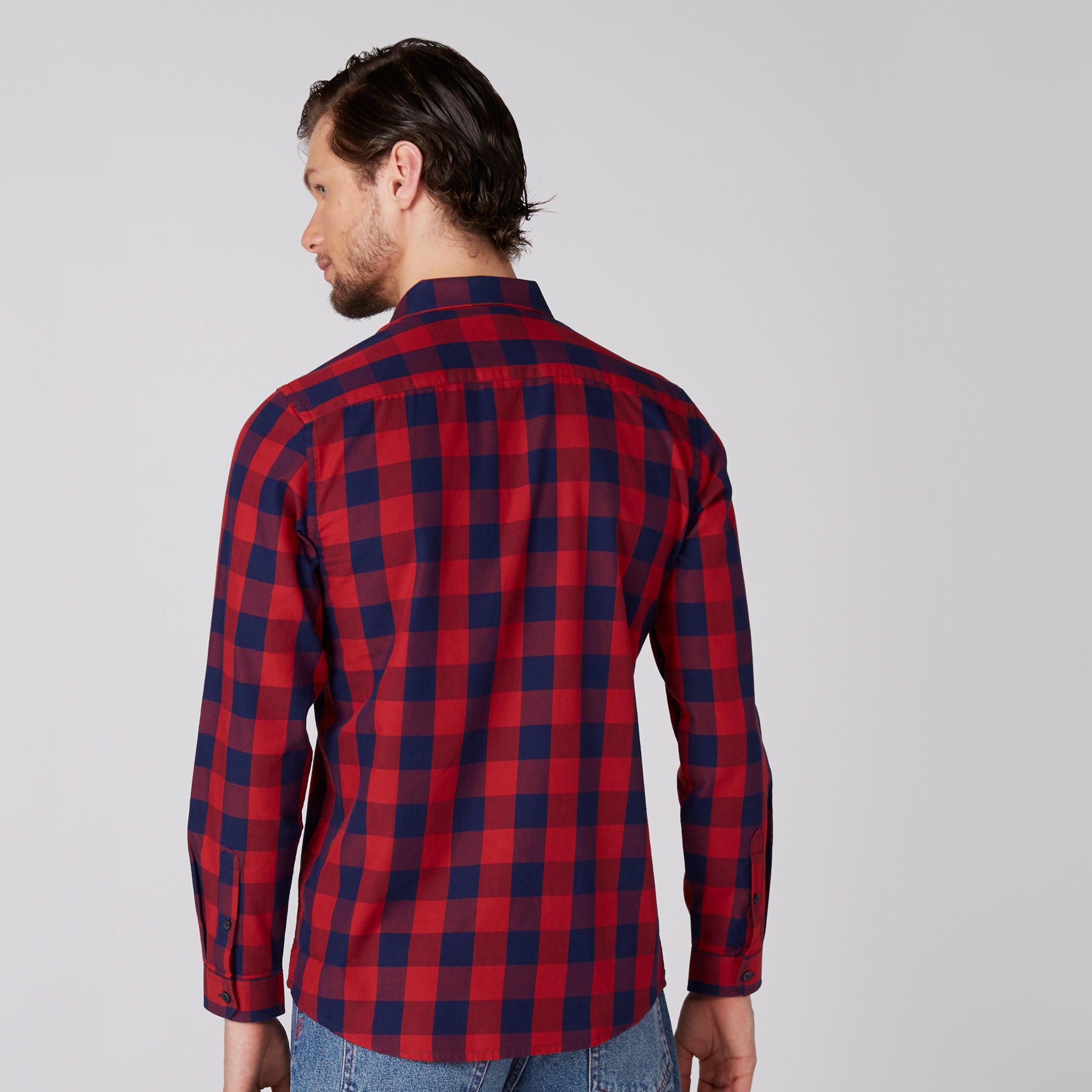قميص كاروهات بأكمام طويلة وأزرار-men-clothing-shirts-image-1