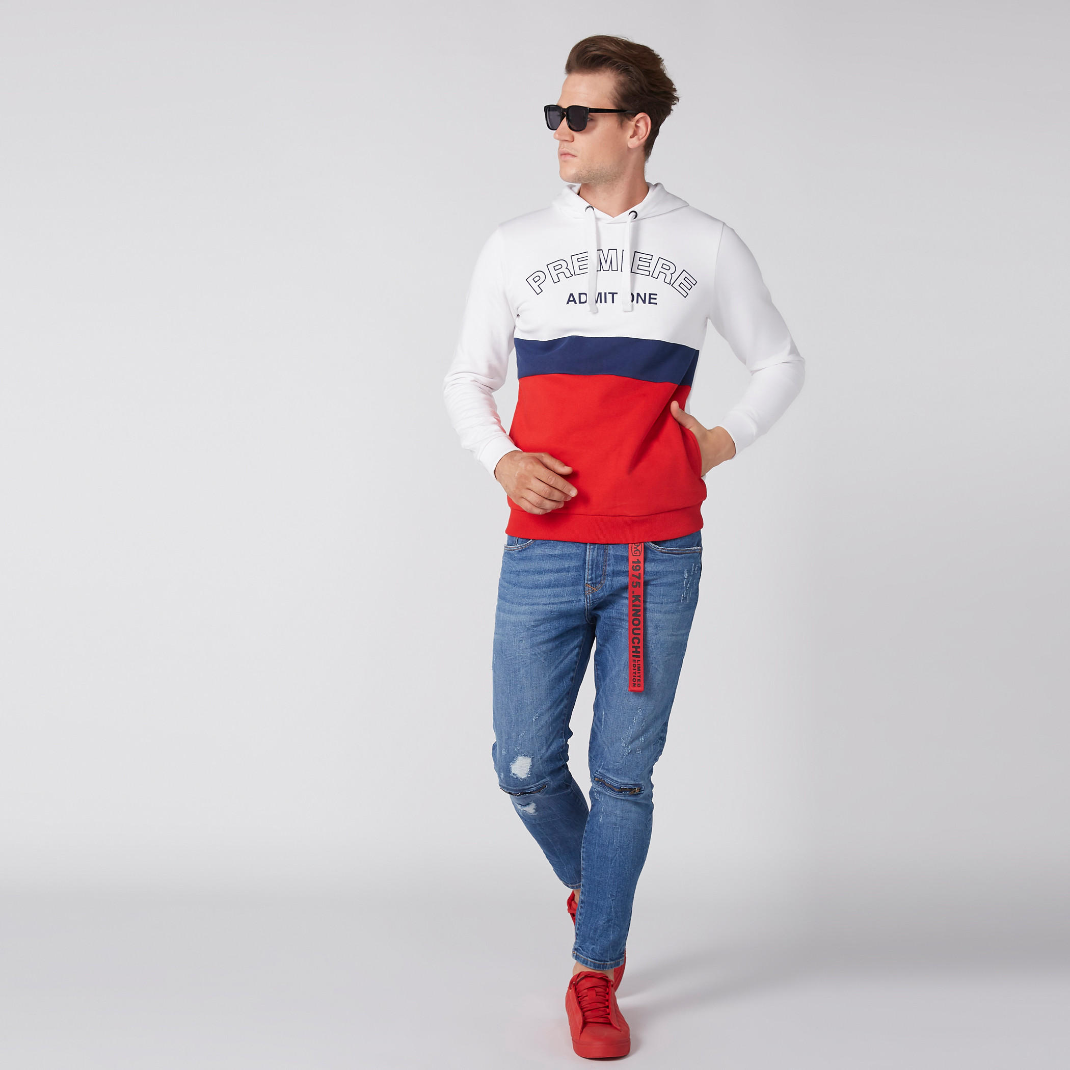 Printed Sweatshirt with Long Sleeves and Hood-men-winterwear-hoodiesandsweatshirts-image-3