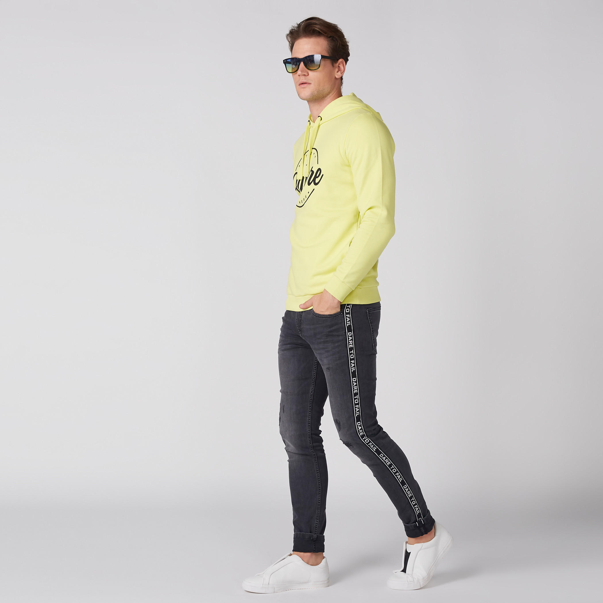 Printed Sweatshirt with Long Sleeves and Hood-men-winterwear-hoodiesandsweatshirts-image-1