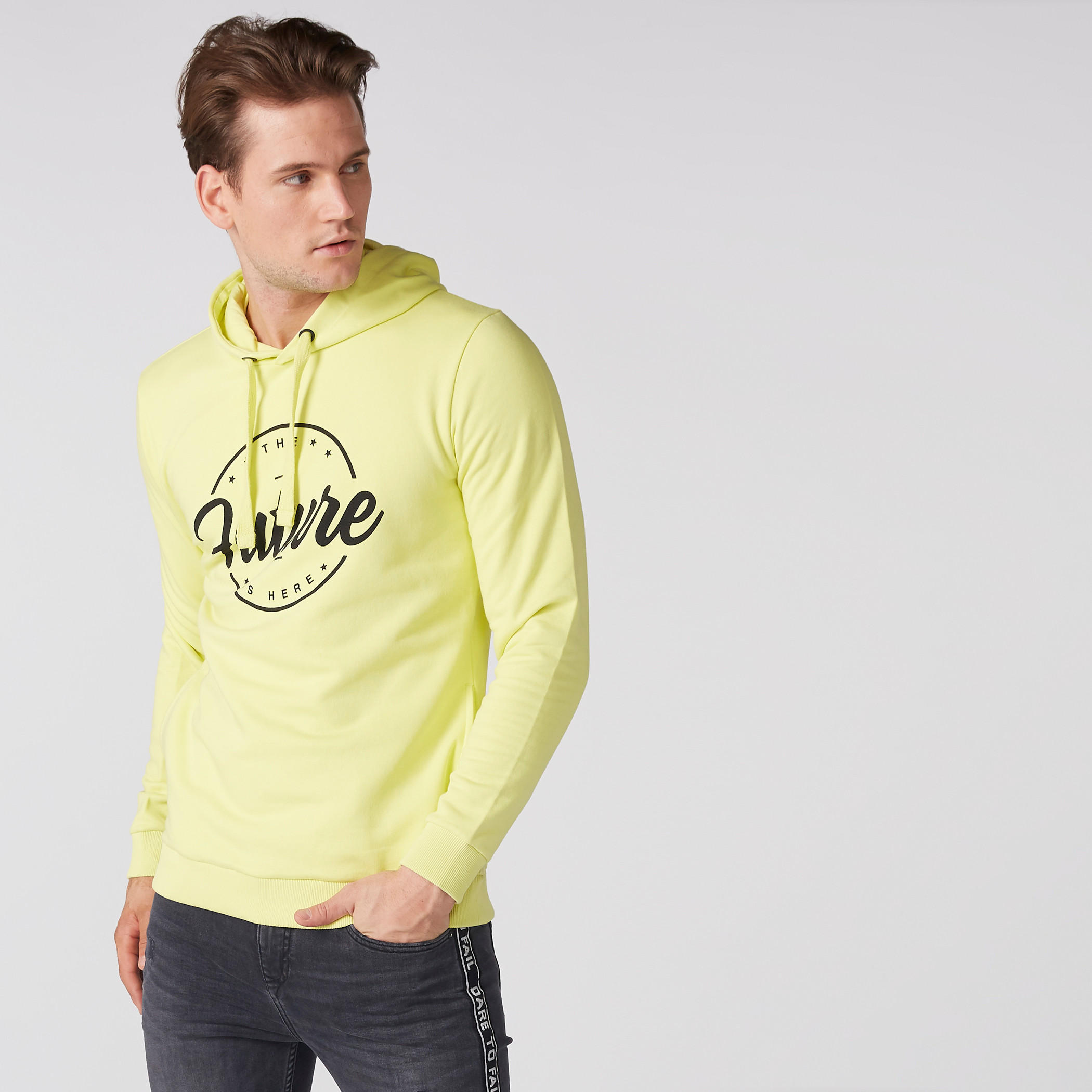 Printed Sweatshirt with Long Sleeves and Hood-men-winterwear-hoodiesandsweatshirts-image-2