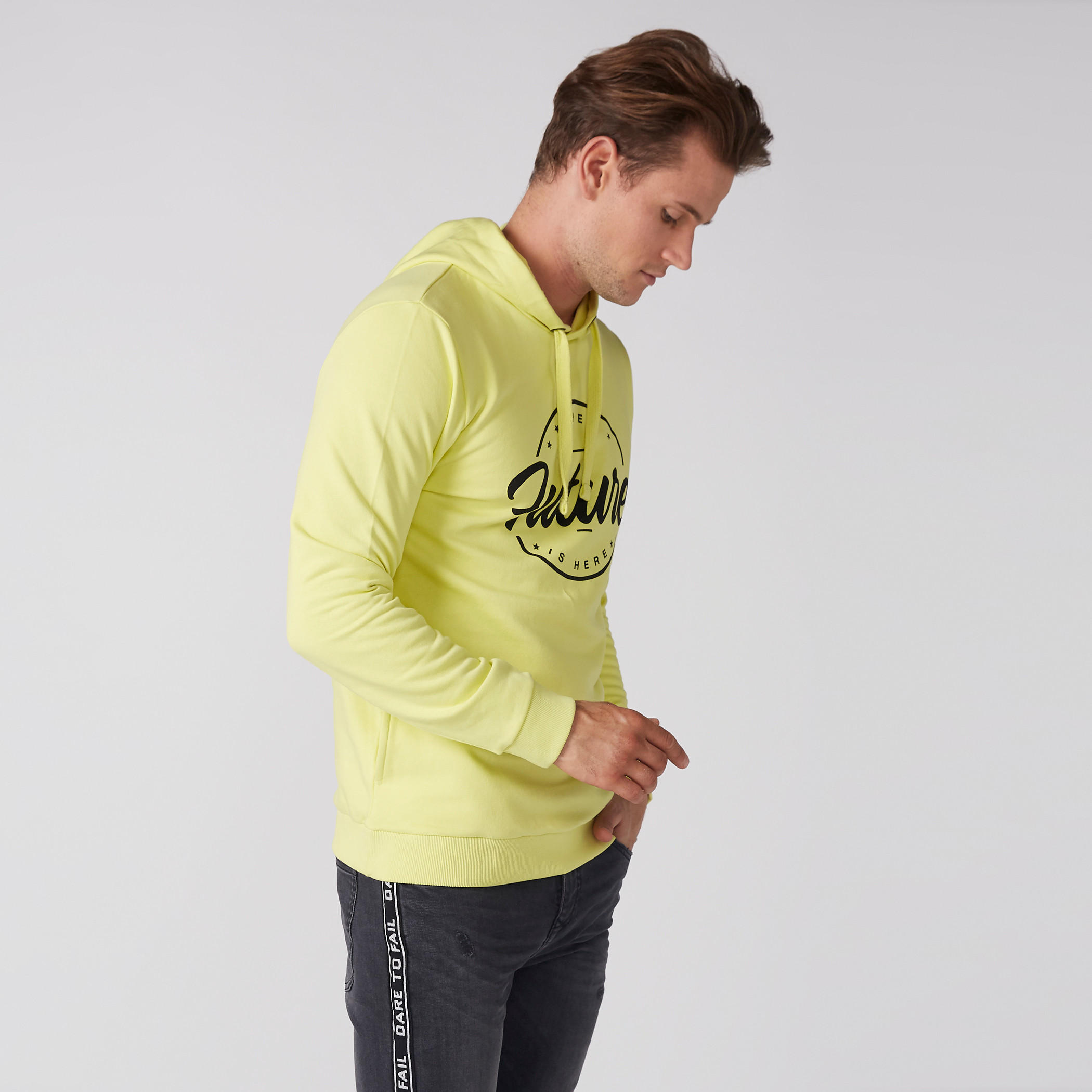 Printed Sweatshirt with Long Sleeves and Hood-men-winterwear-hoodiesandsweatshirts-image-4