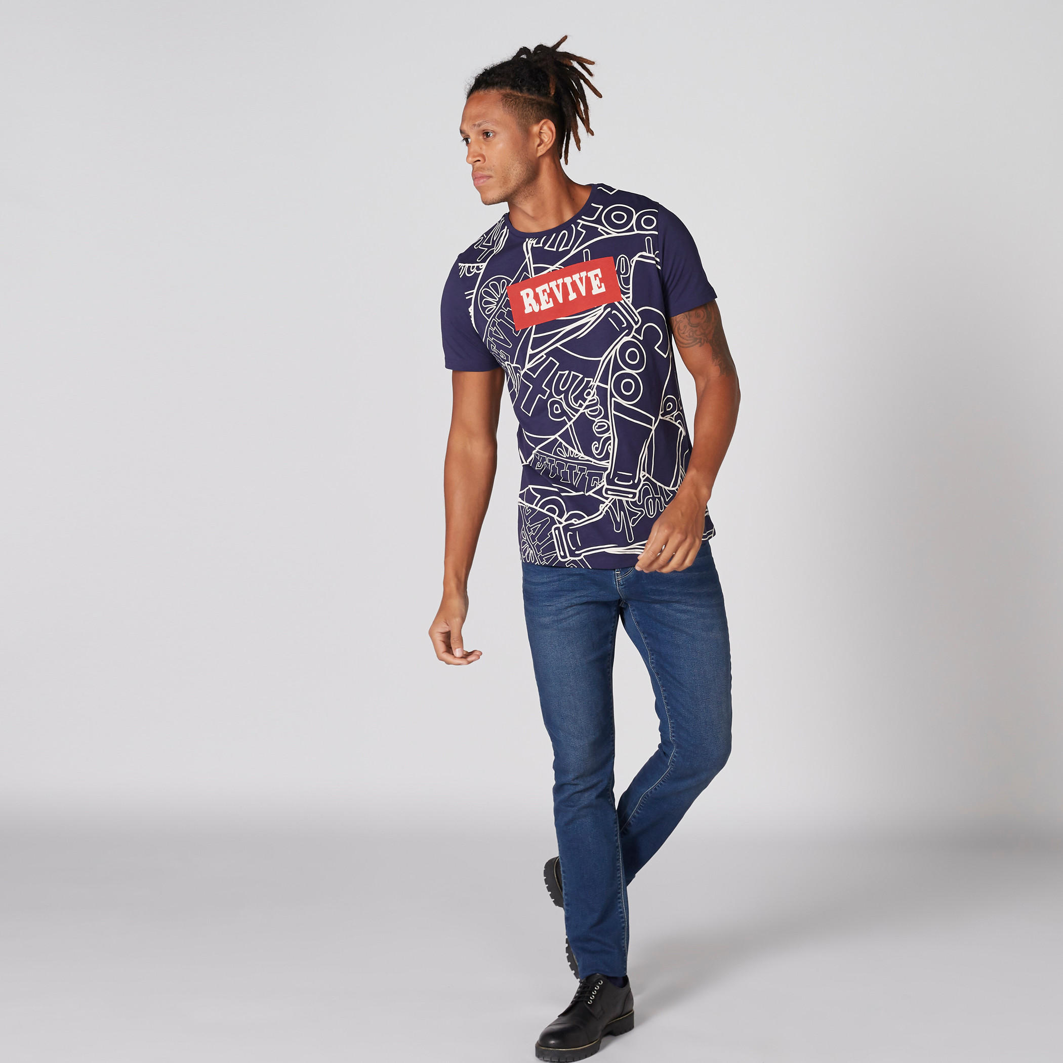 Printed T-Shirt with Round Neck and Short Sleeves-men-clothing-tshirtsandpolos-tshirts-image-1