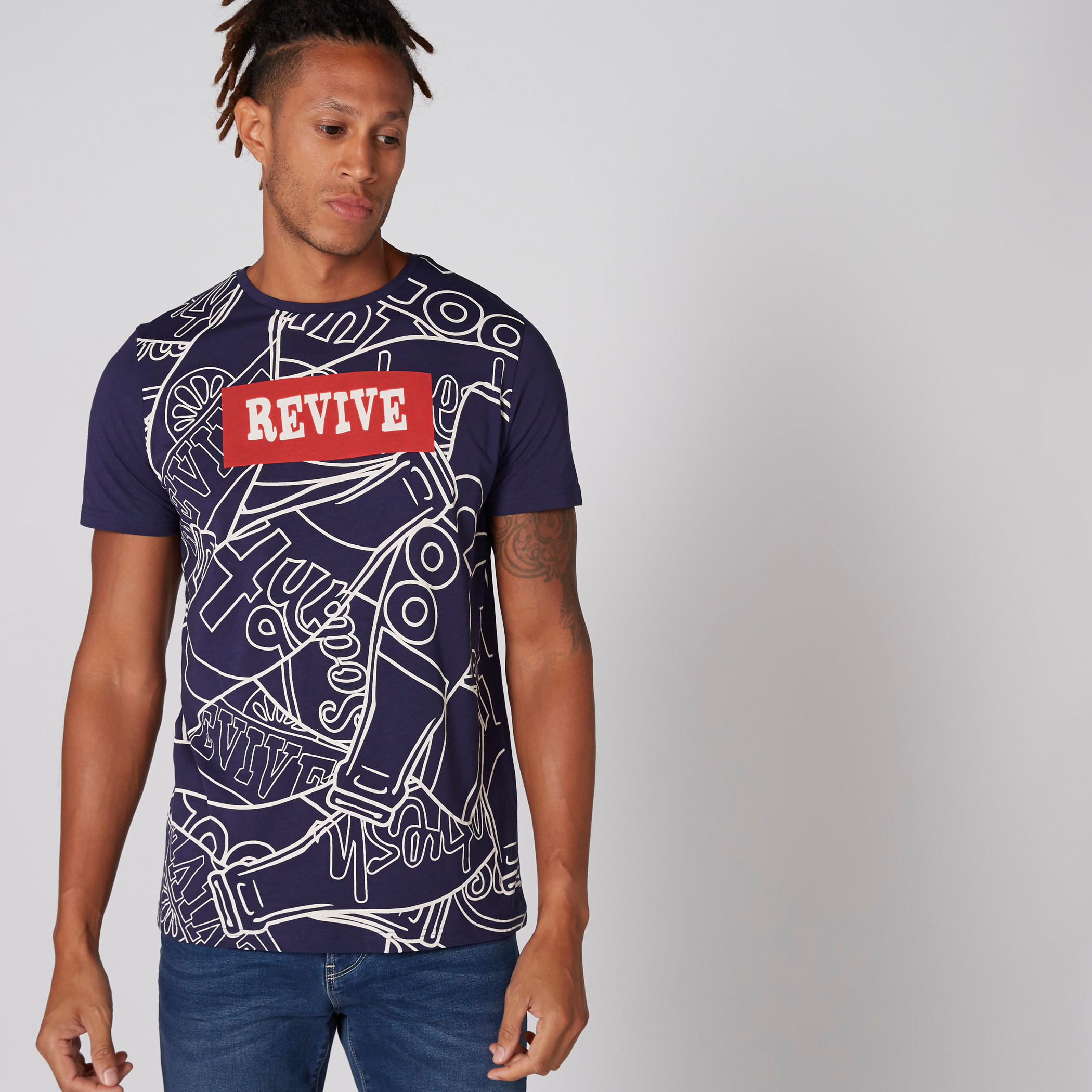 Printed T-Shirt with Round Neck and Short Sleeves-men-clothing-tshirtsandpolos-tshirts-image-3