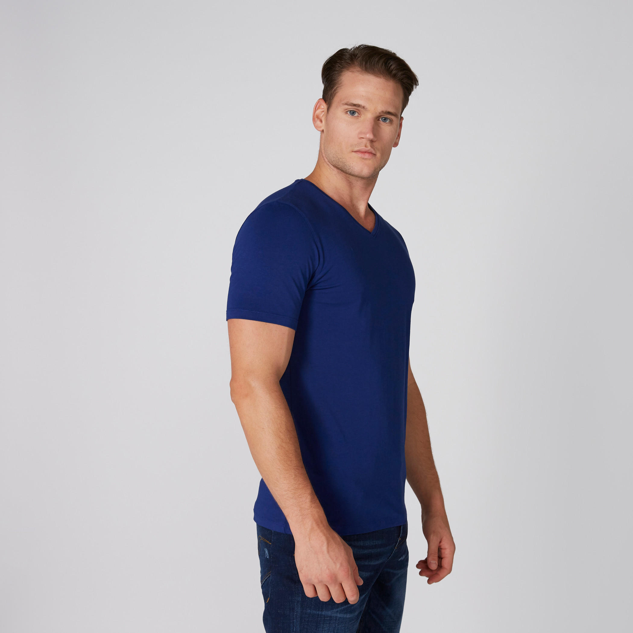 V-Neck T-Shirt with Short Sleeves-men-clothing-tshirtsandpolos-tshirts-image-1