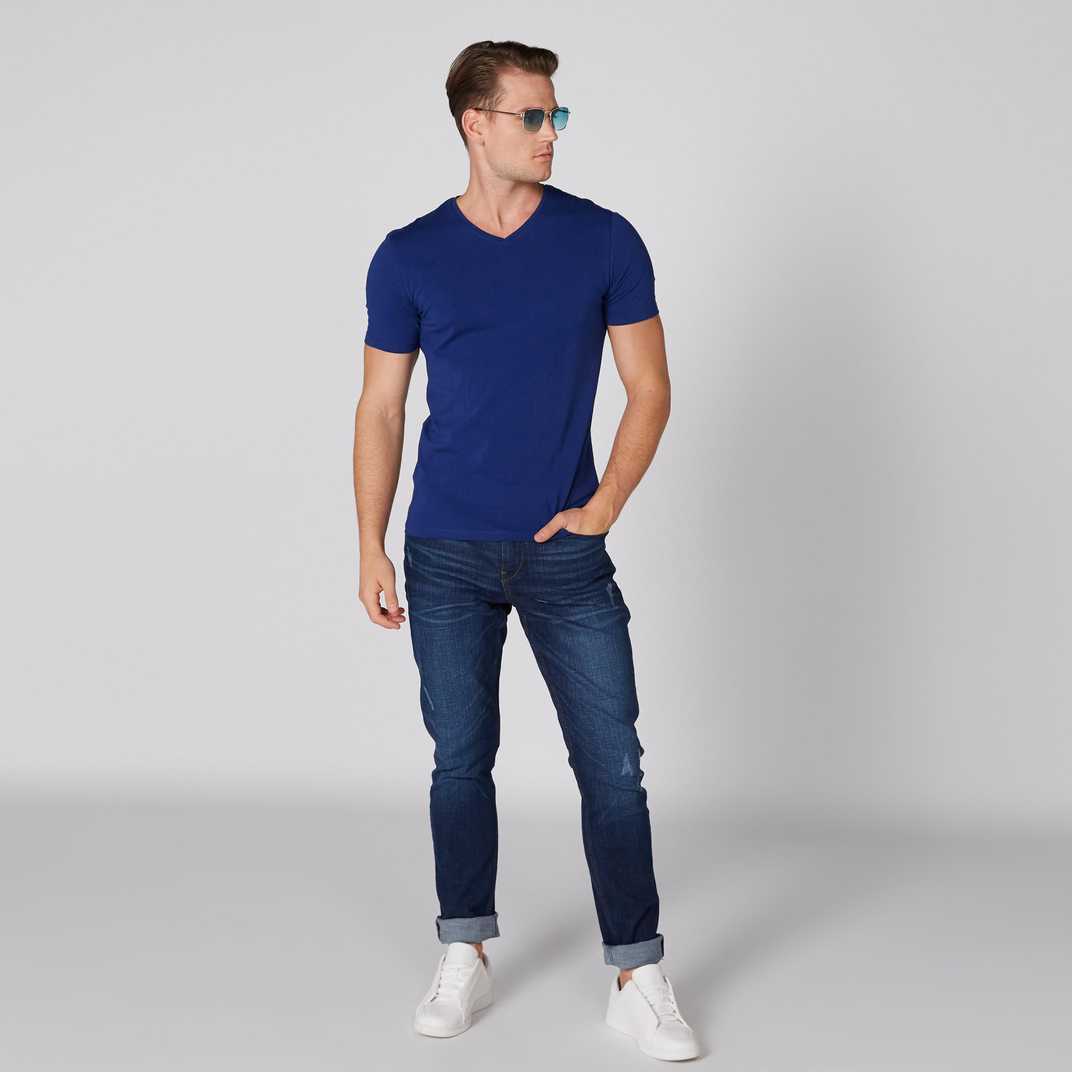 V-Neck T-Shirt with Short Sleeves-men-clothing-tshirtsandpolos-tshirts-image-3