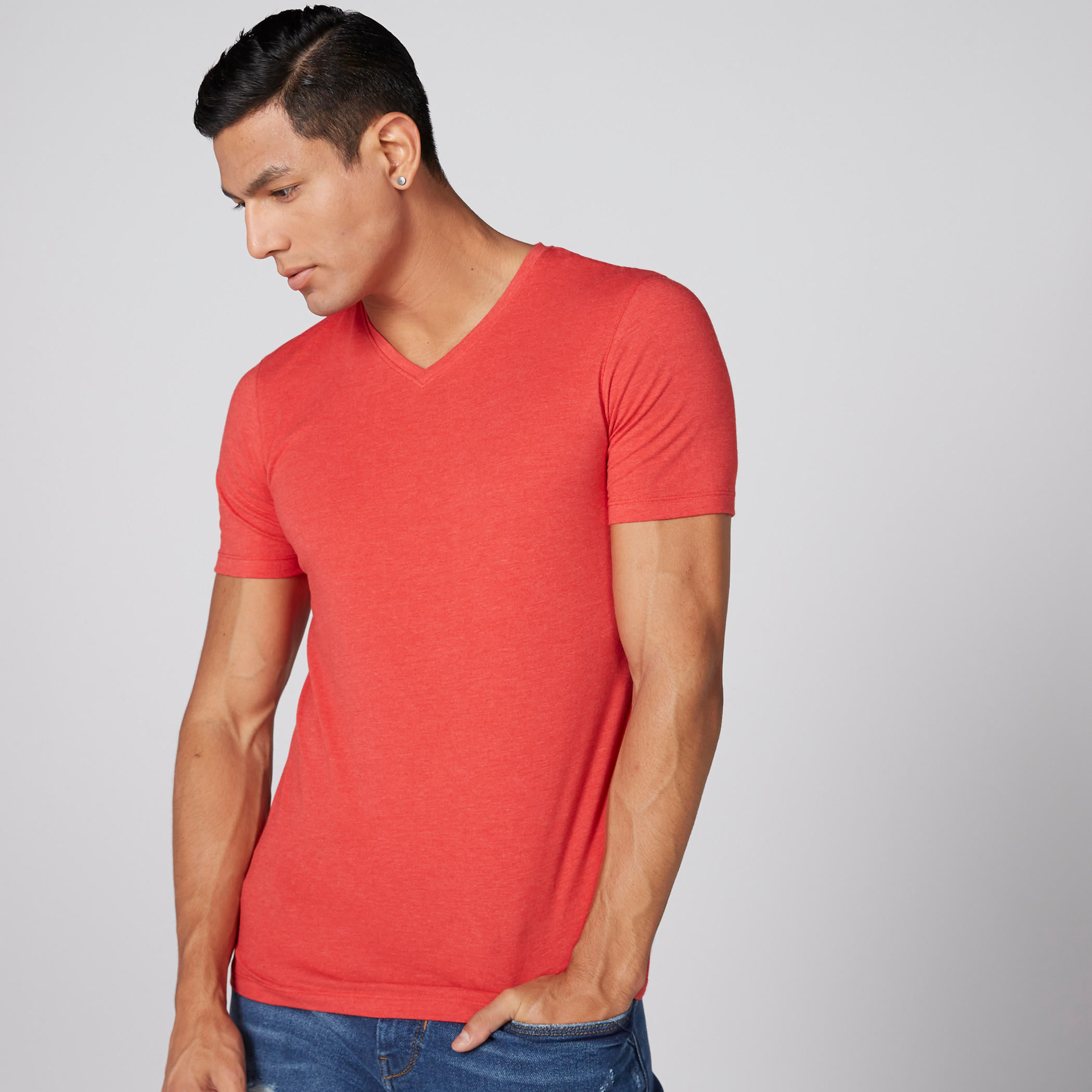 تيشيرت بأكمام قصيرة وياقة V-men-clothing-tshirtsandpolos-tshirts-image-2