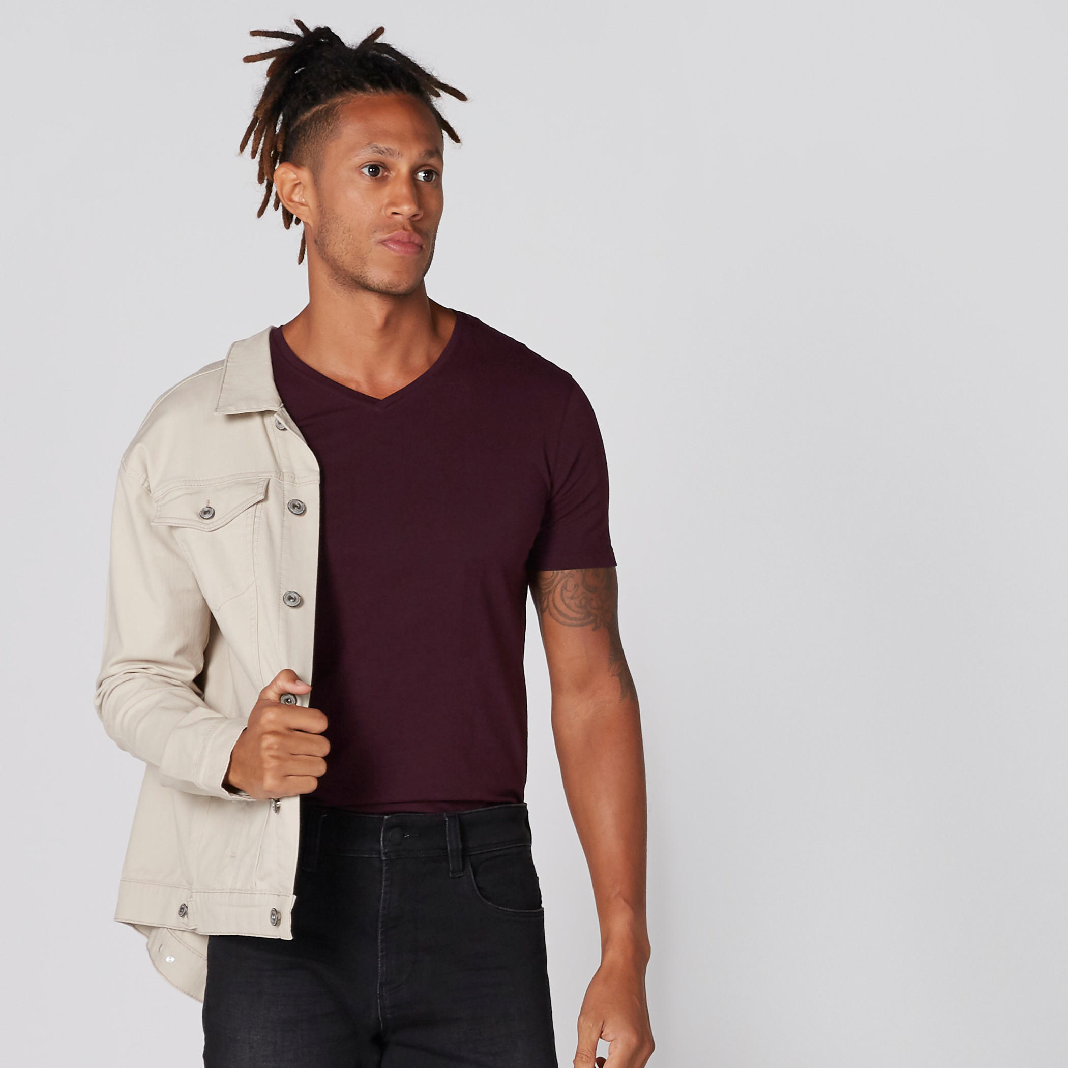 V-Neck T-Shirt with Short Sleeves-men-clothing-tshirtsandpolos-tshirts-image-6