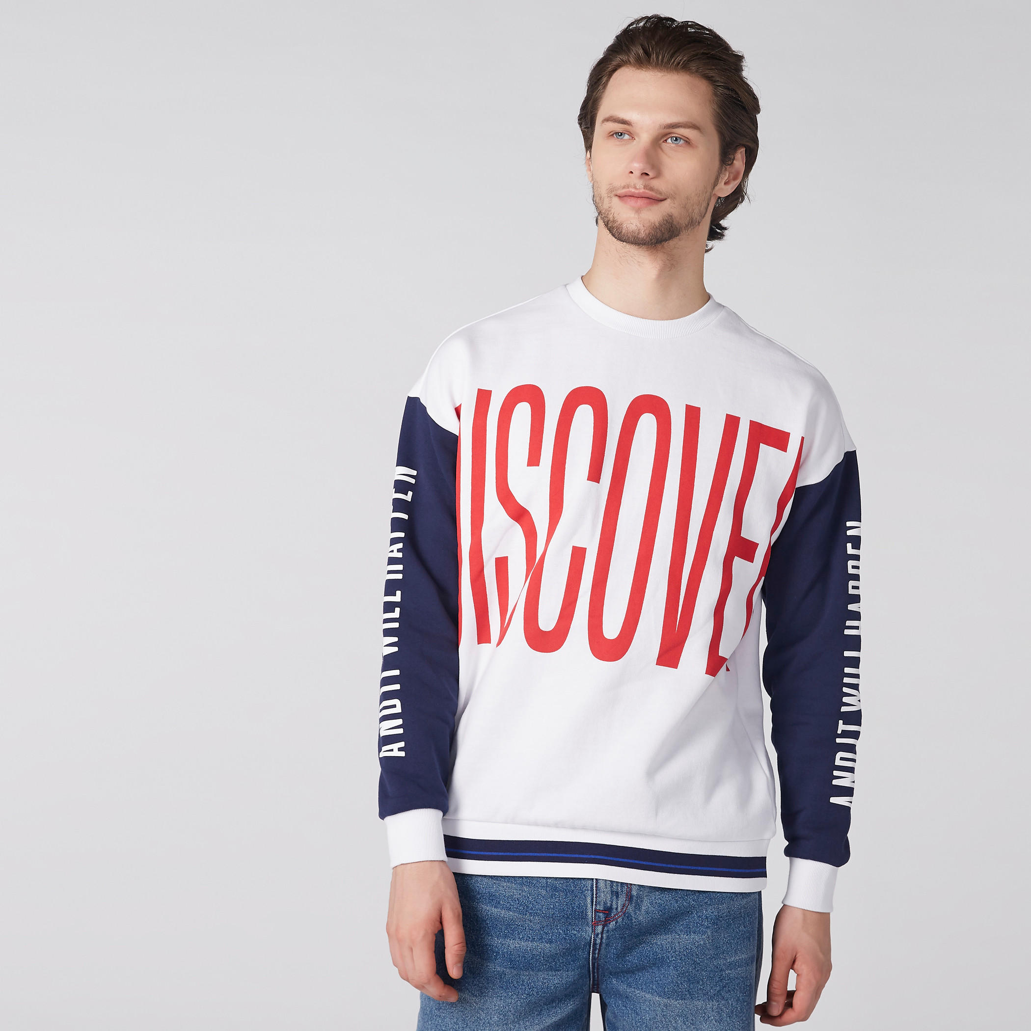 Printed Sweatshirt with Long Sleeves-men-winterwear-hoodiesandsweatshirts-image-1