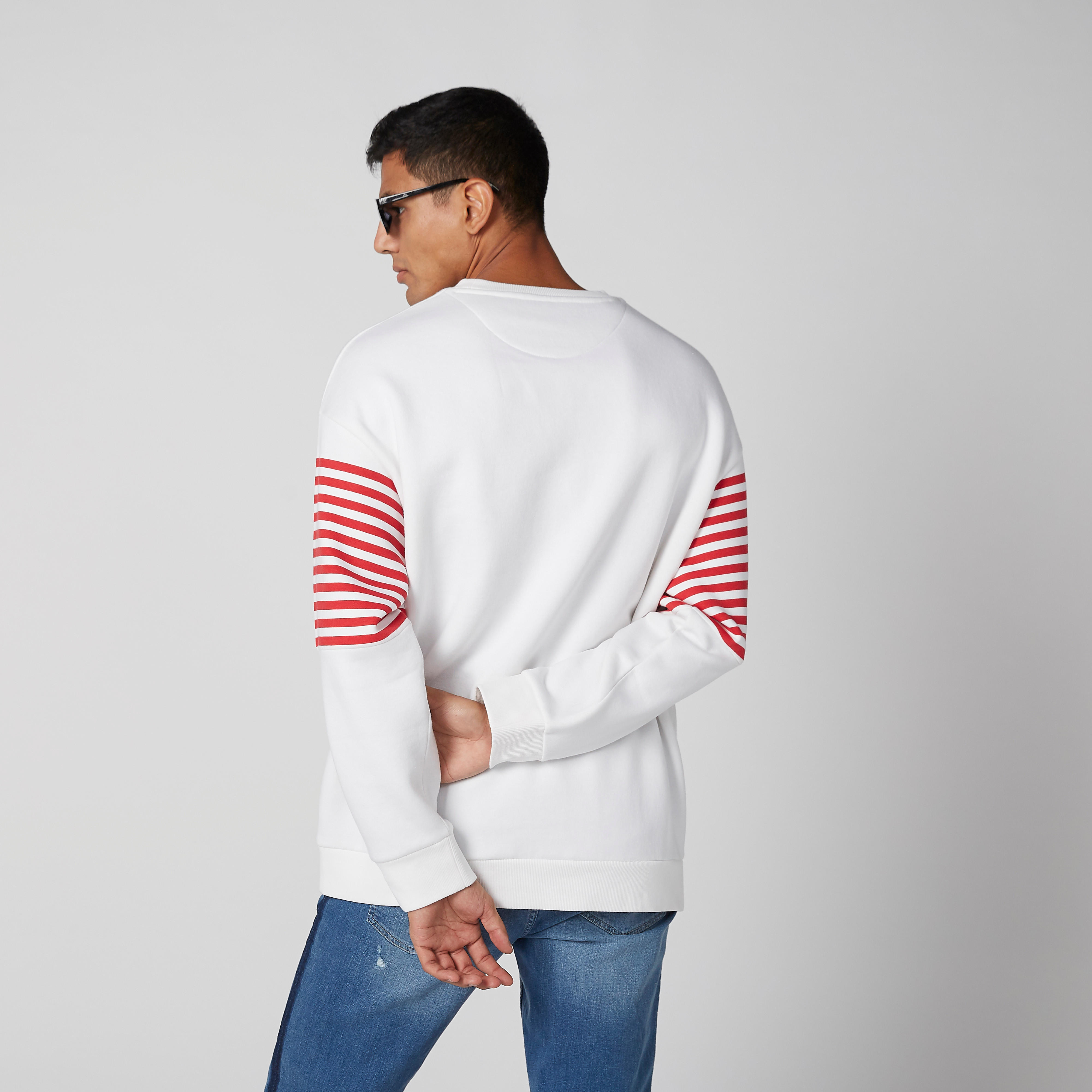 Striped Sweatshirt with Drop Shoulder Sleeves-men-winterwear-hoodiesandsweatshirts-image-3