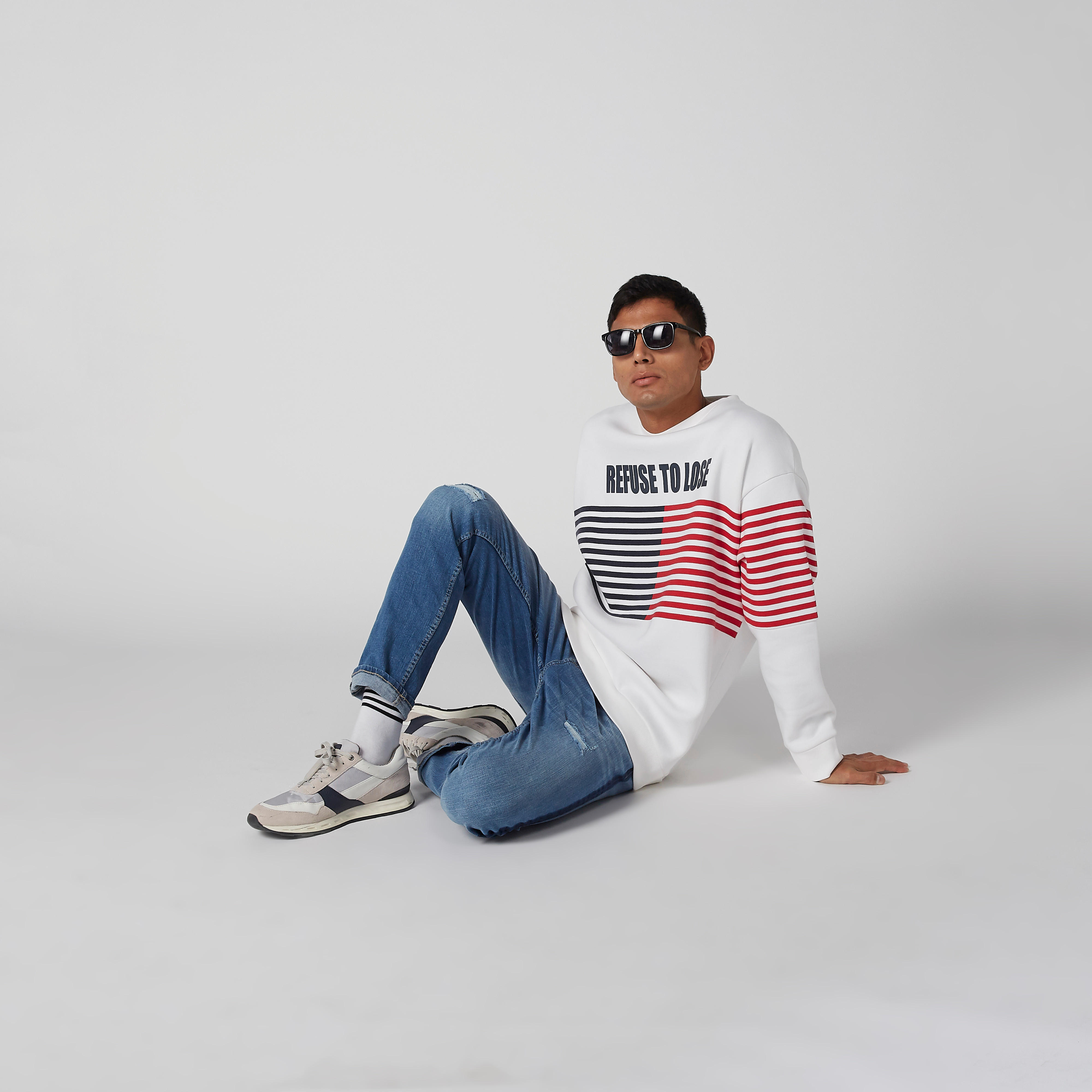 Striped Sweatshirt with Drop Shoulder Sleeves-men-winterwear-hoodiesandsweatshirts-image-4