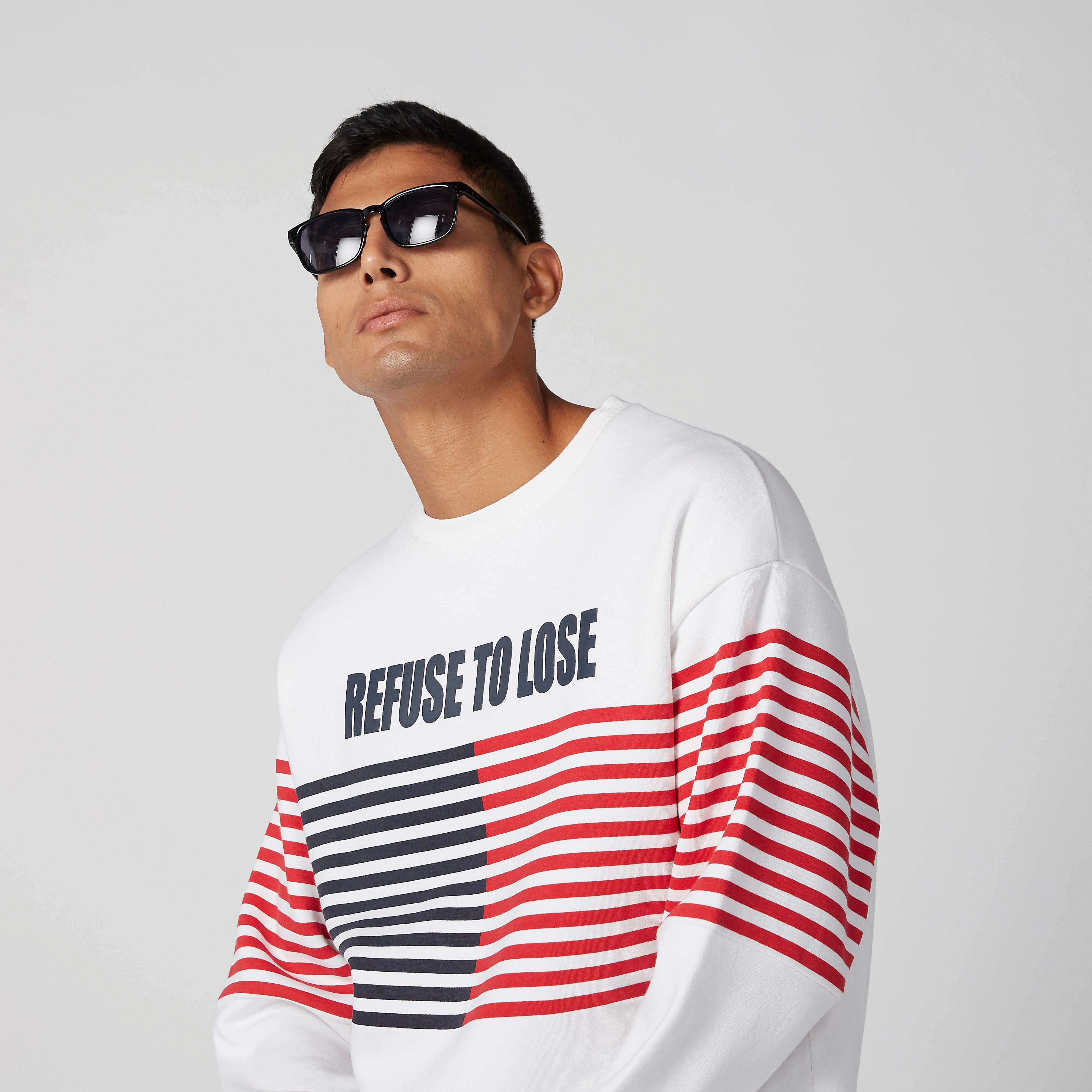 Striped Sweatshirt with Drop Shoulder Sleeves-men-winterwear-hoodiesandsweatshirts-image-5