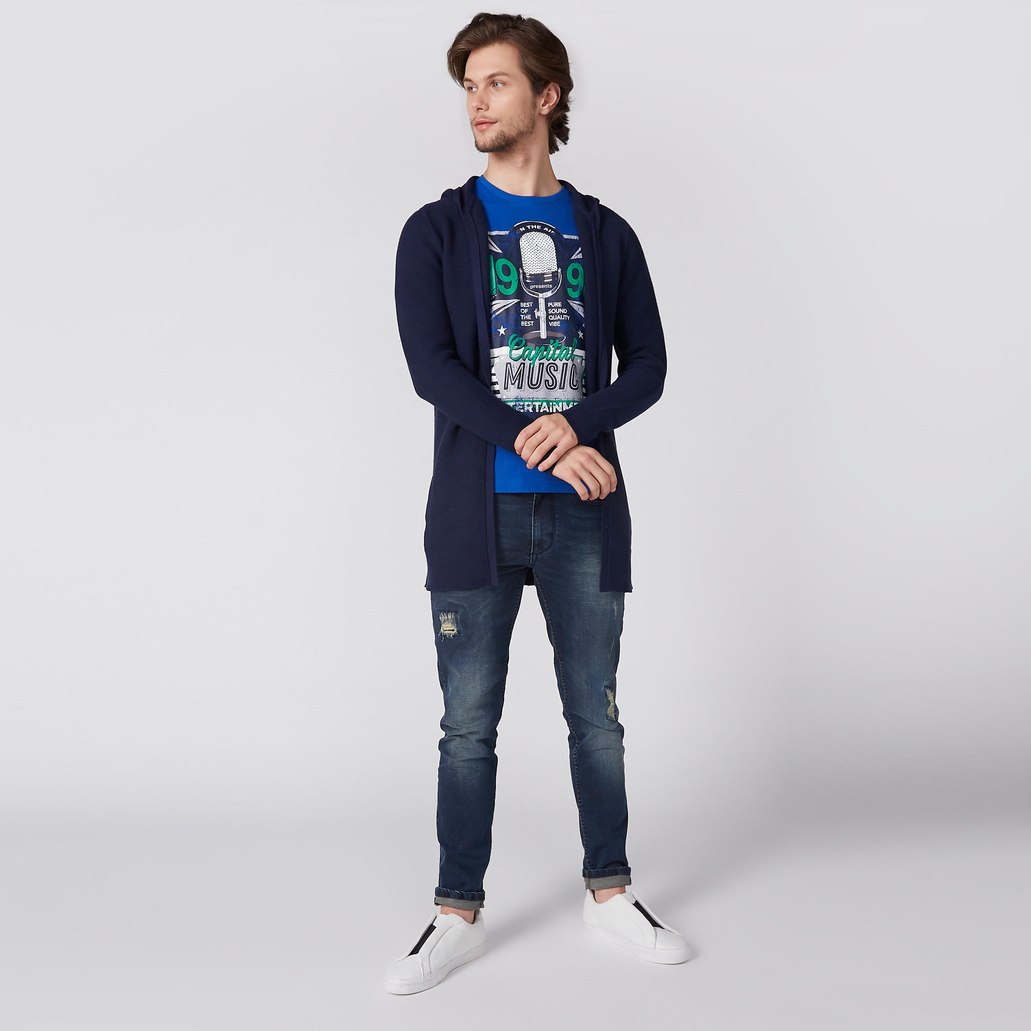 سترة كارديجان طويلة مفتوحة من الأمام بقبعة وأكمام طويلة-men-clothing-sweatersandpullovers-image-2