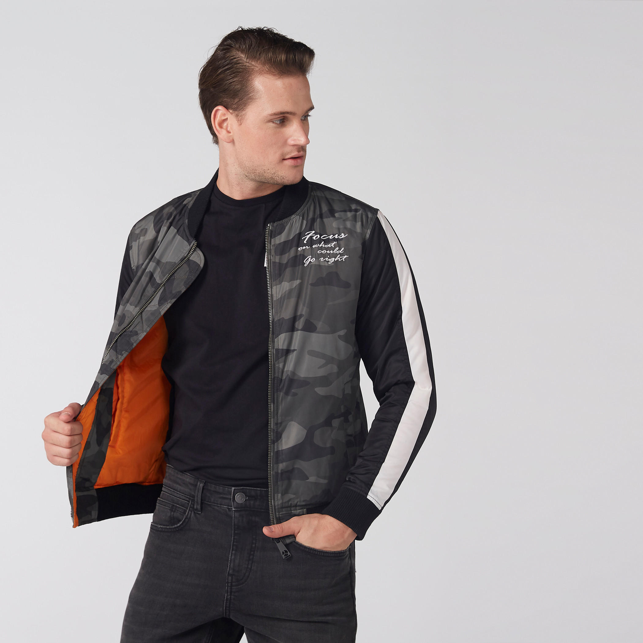 Printed Bomber Jacket with Long Sleeves and Zip Closure-men-clothing-jacketsandblazers-jackets-image-2