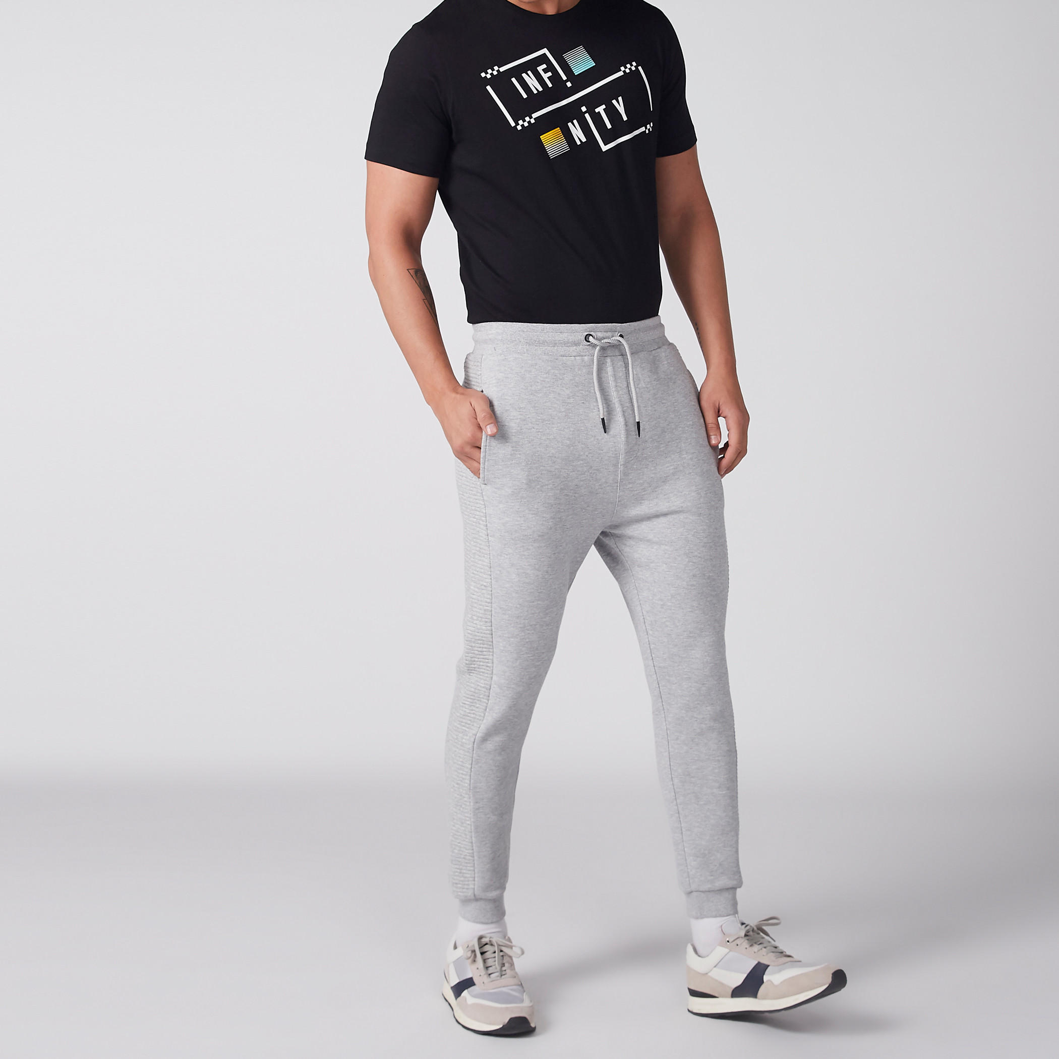 Textured Jog Pants with Drawstring and Pocket Detail-men-clothing-bottoms-joggers-image-2