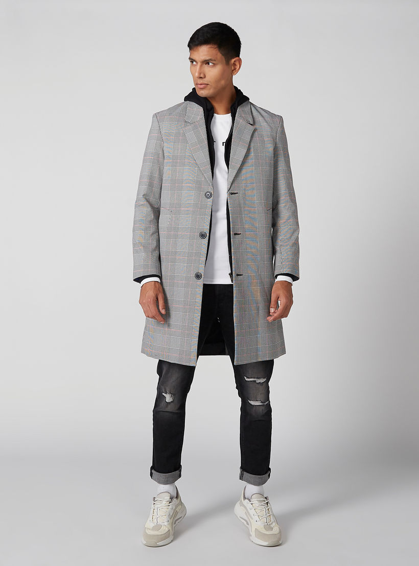 معطف طويل كاروهات بأكمام طويلة وجيوب-men-clothing-jacketsandblazers-coats-image-2
