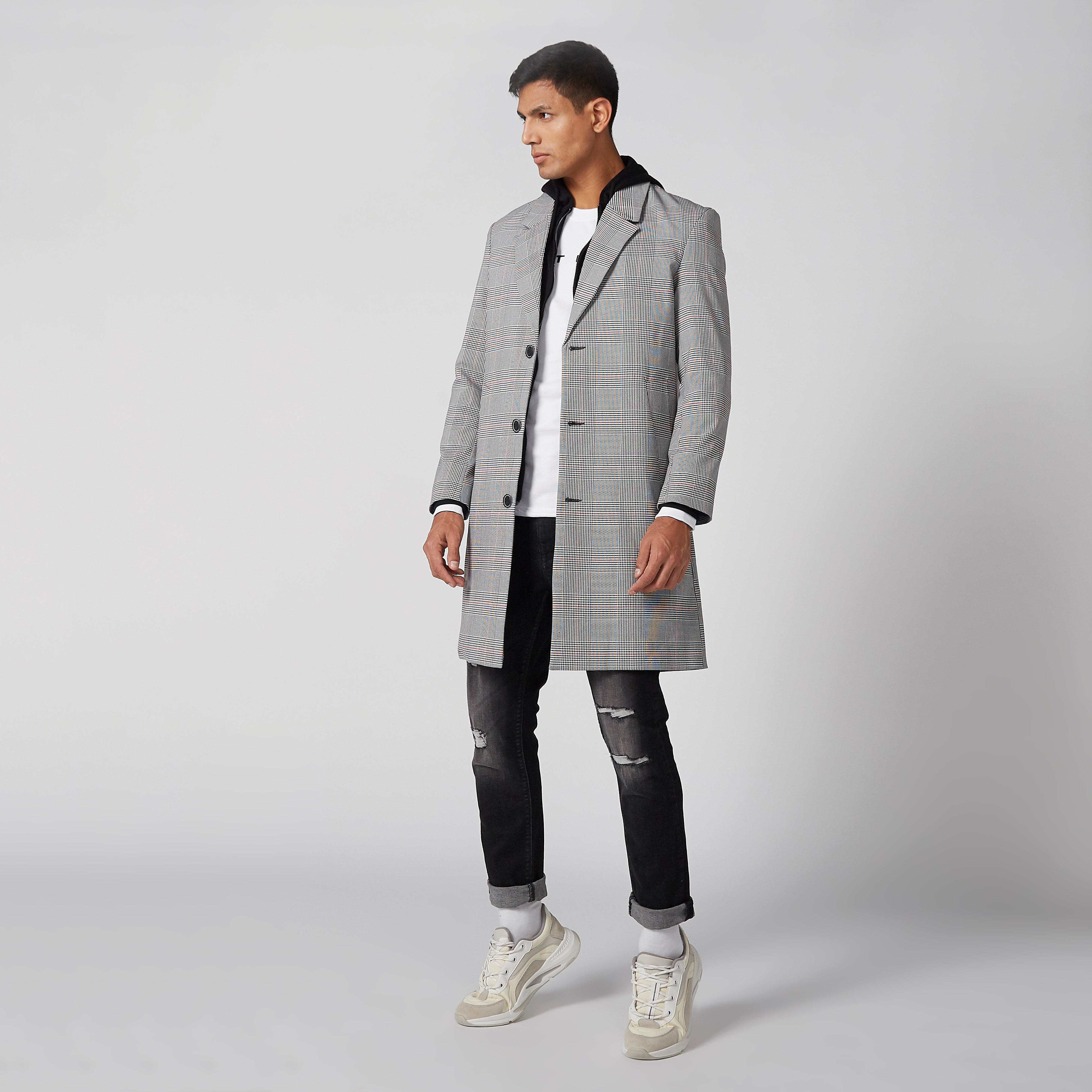 معطف طويل كاروهات بأكمام طويلة وجيوب-men-clothing-jacketsandblazers-coats-image-4