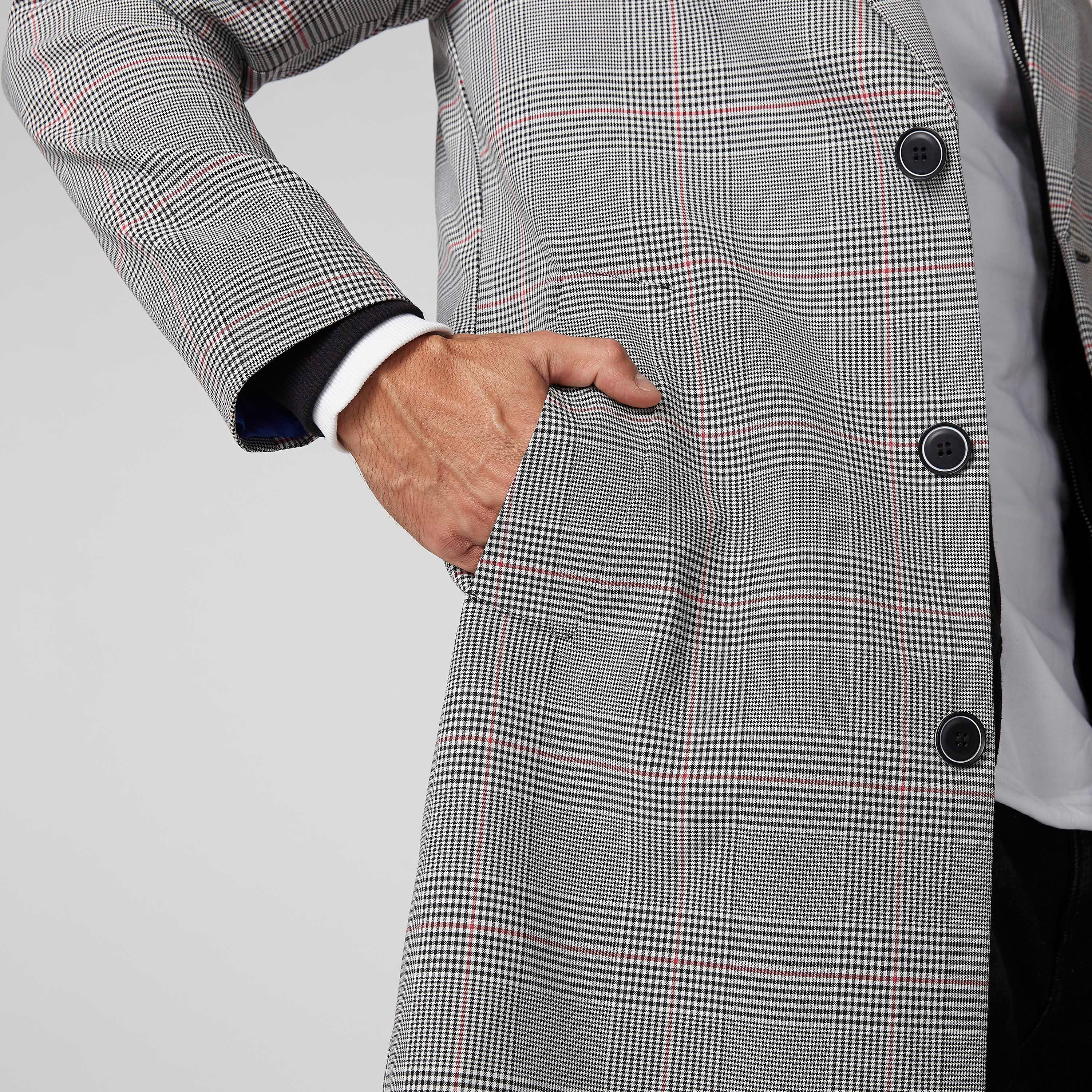 معطف طويل كاروهات بأكمام طويلة وجيوب-men-clothing-jacketsandblazers-coats-image-6