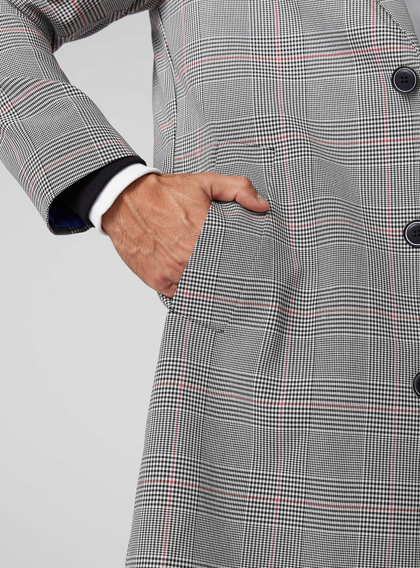 معطف طويل كاروهات بأكمام طويلة وجيوب-men-clothing-jacketsandblazers-coats-image-6
