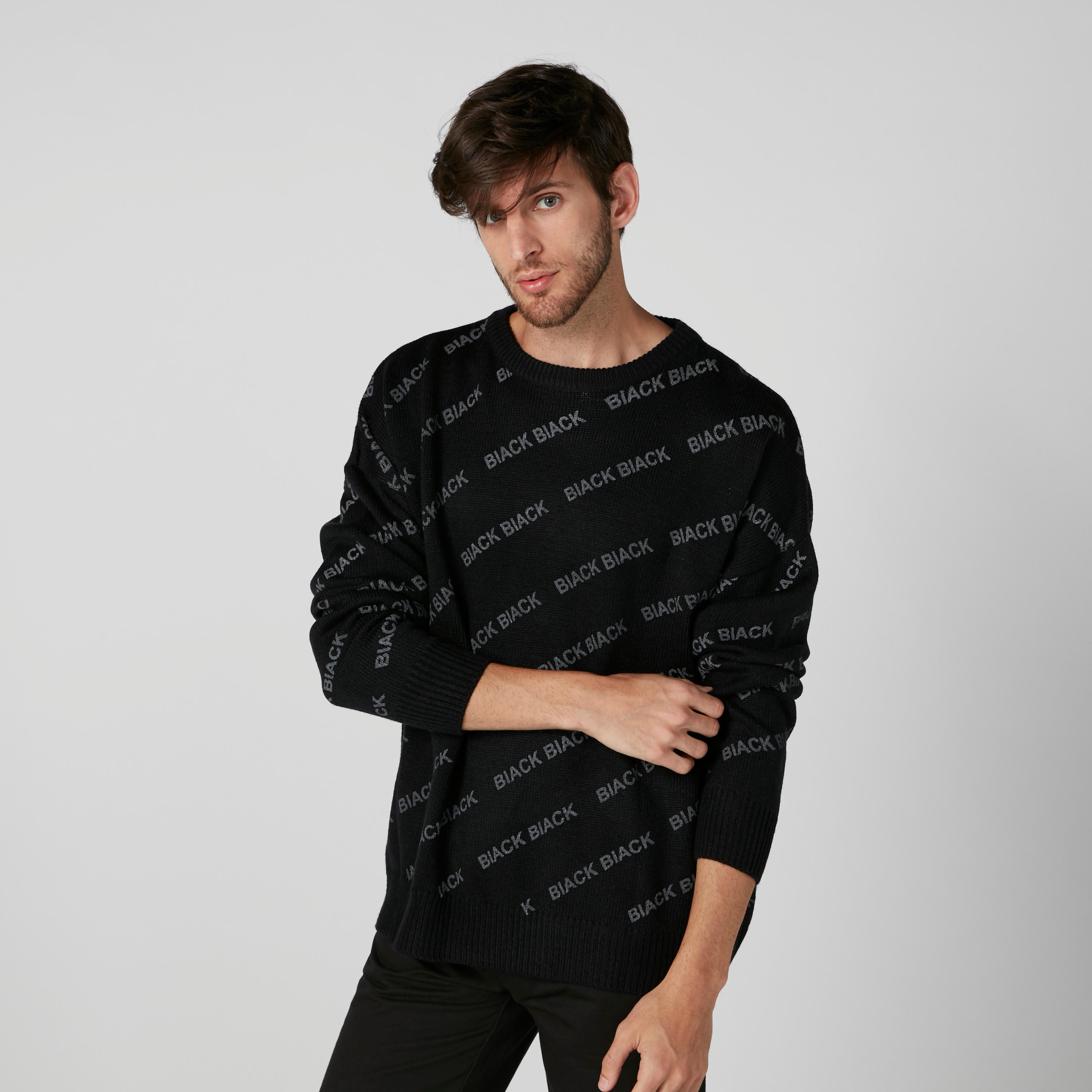 Printed Sweater with Long Sleeves-men-clothing-sweatersandpullovers-image-5