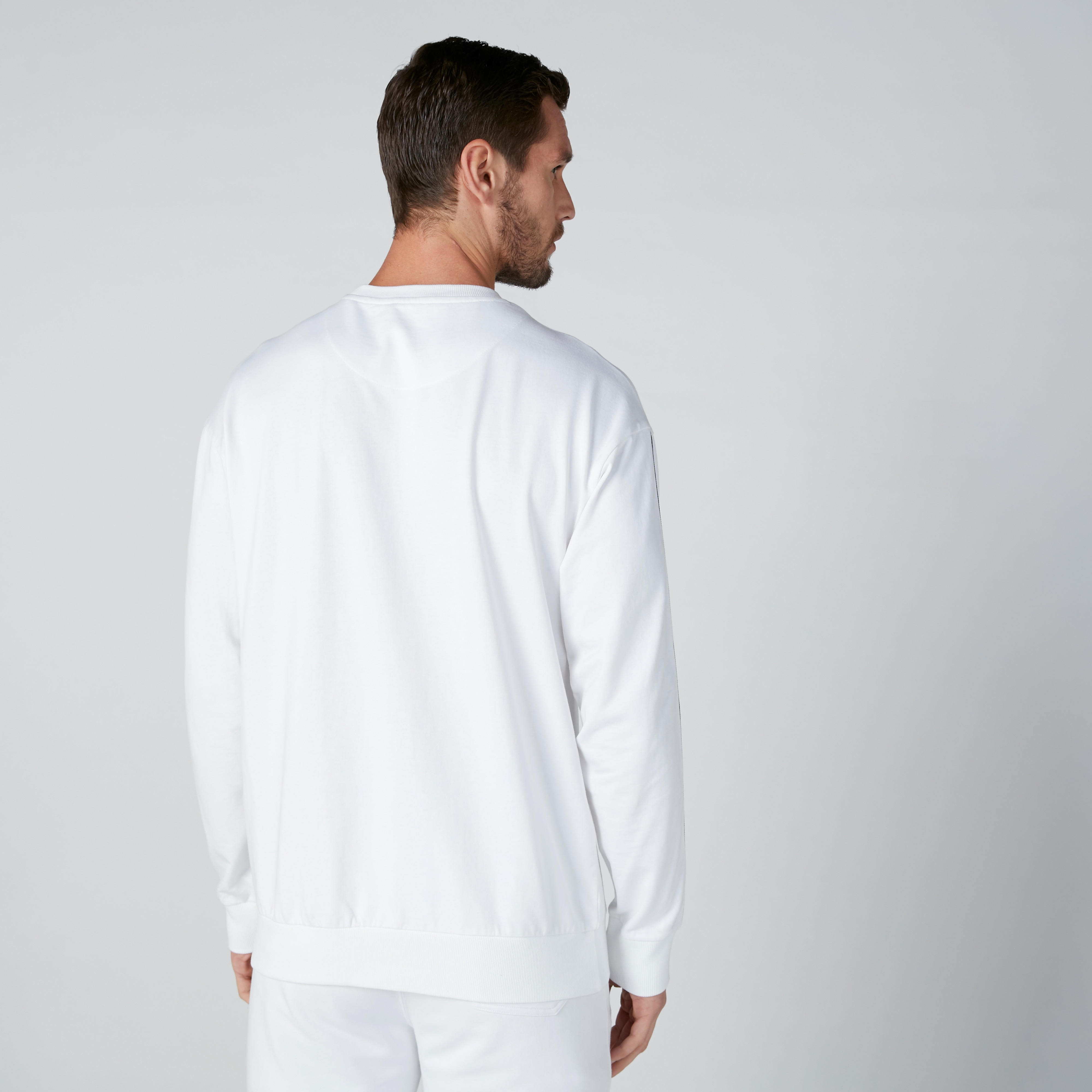 Printed Sweatshirt with Tape Detail and Long Sleeves-men-winterwear-hoodiesandsweatshirts-image-2