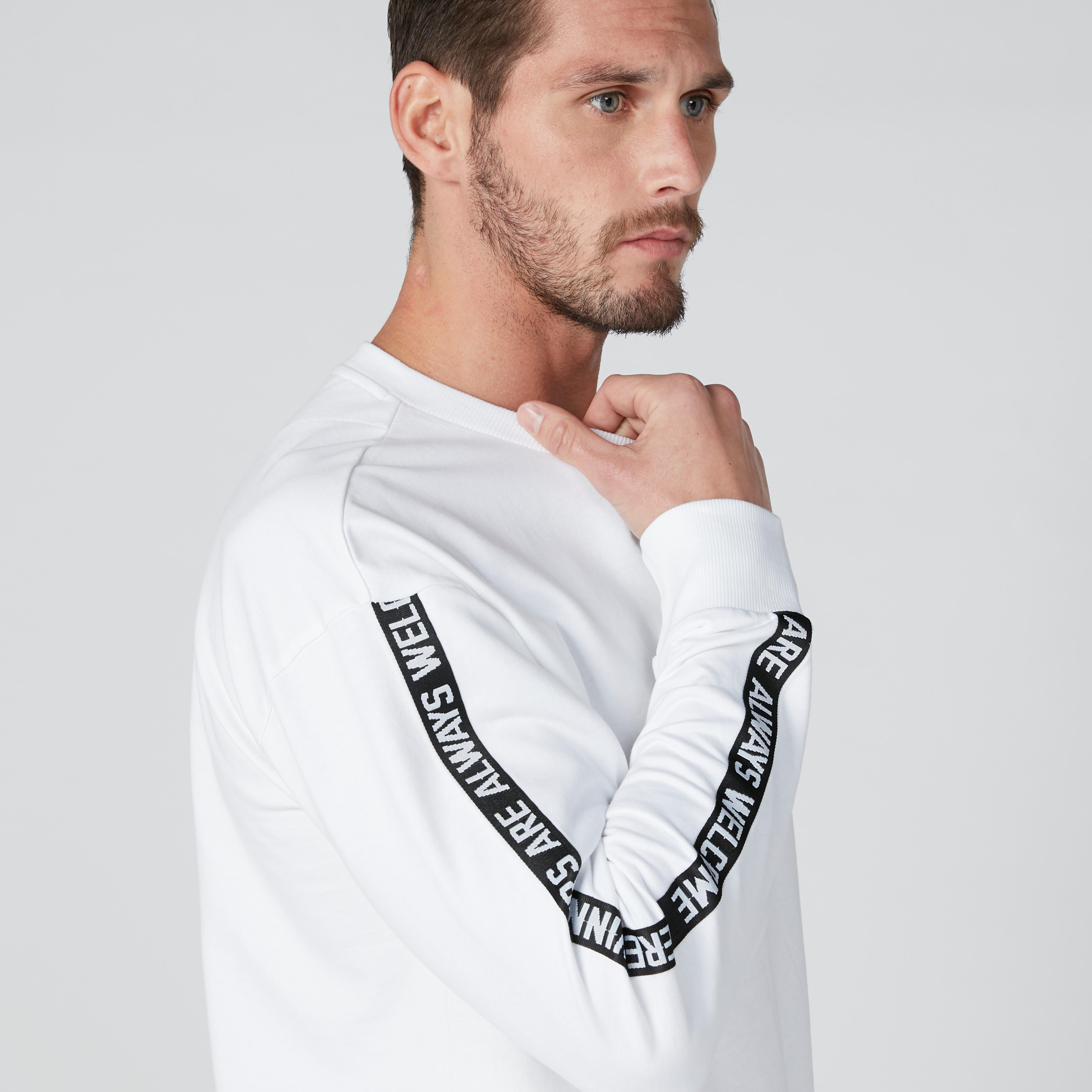 Printed Sweatshirt with Tape Detail and Long Sleeves-men-winterwear-hoodiesandsweatshirts-image-5